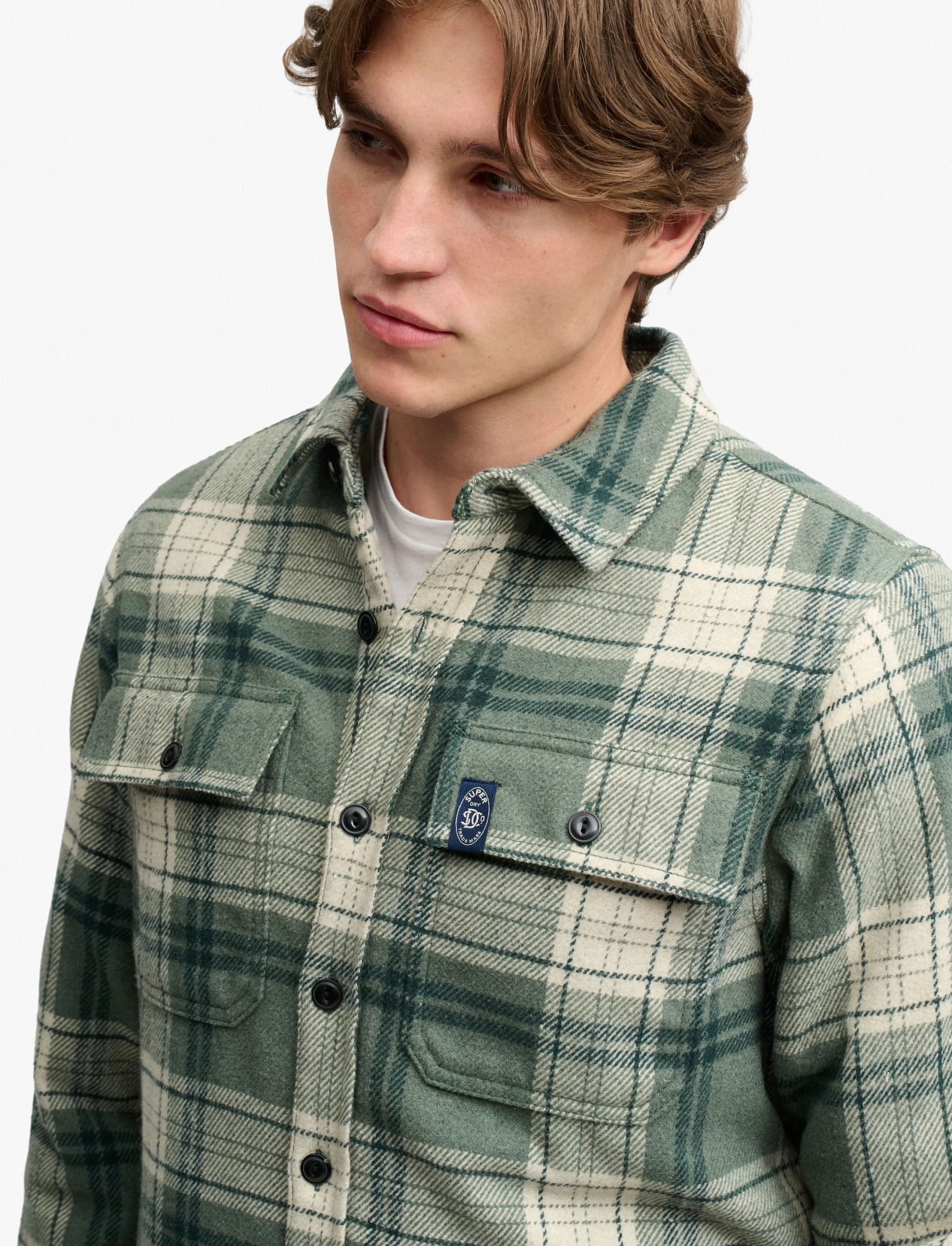 Superdry - BORG LINED MILLER OVERSHIRT - green check - 3