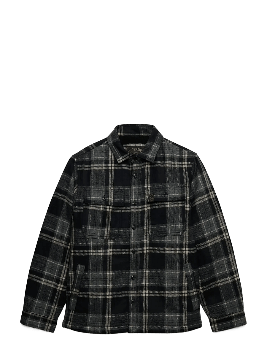 Superdry - BORG LINED MILLER OVERSHIRT - peyton check black - 1