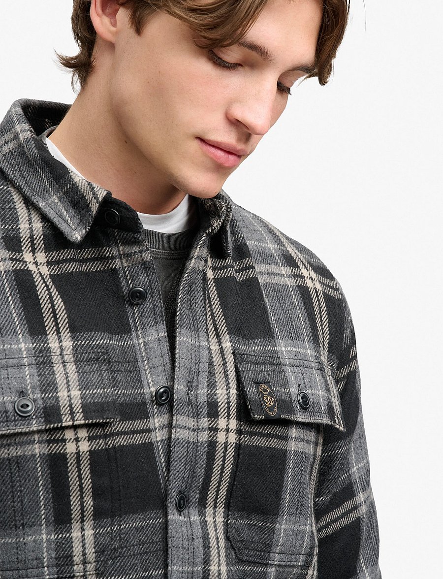 Superdry - BORG LINED MILLER OVERSHIRT - peyton check black - 3