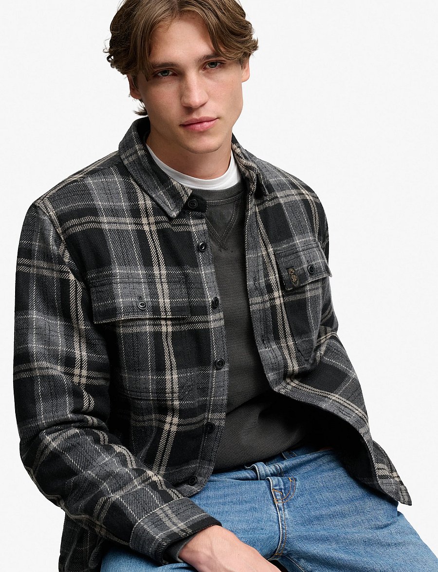 Superdry - BORG LINED MILLER OVERSHIRT - peyton check black - 4