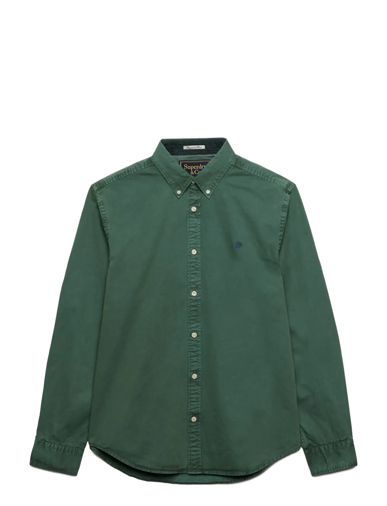 Superdry - GARMENT DYED L/S SHIRT - oxfordi särgid - tumbled green - 1