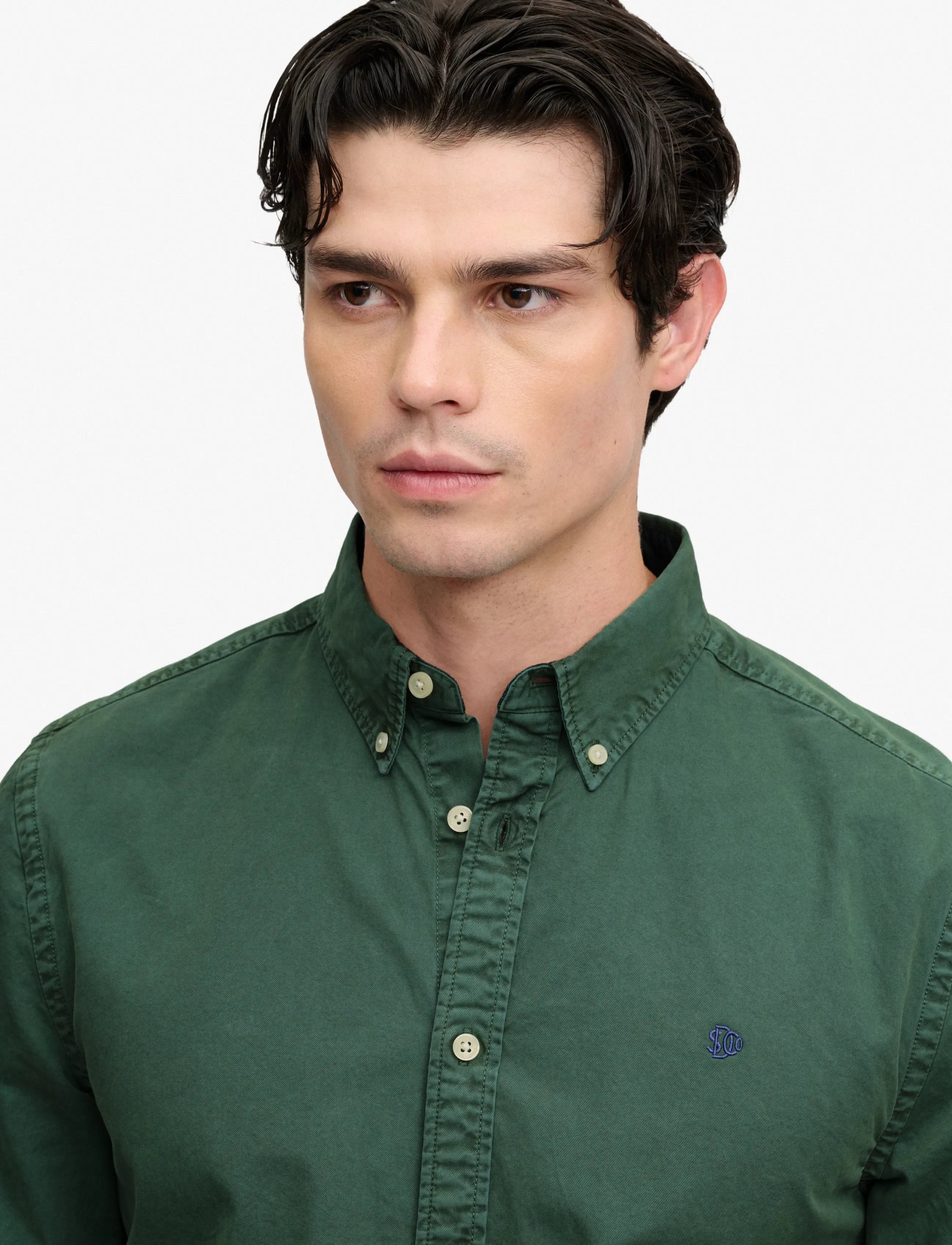 Superdry - GARMENT DYED L/S SHIRT - oxfordi särgid - tumbled green - 4