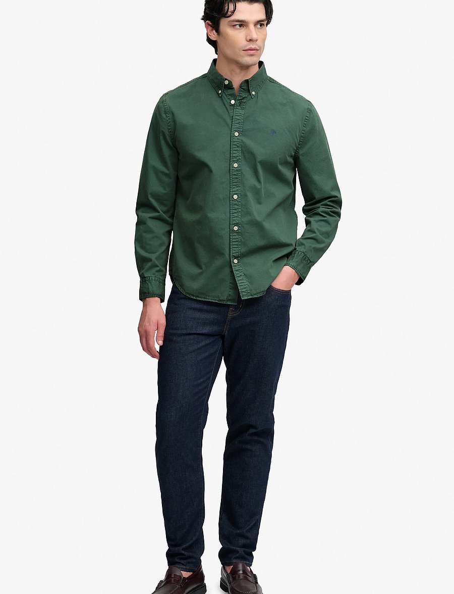 Superdry - GARMENT DYED L/S SHIRT - oxford-skjortor - tumbled green - 5