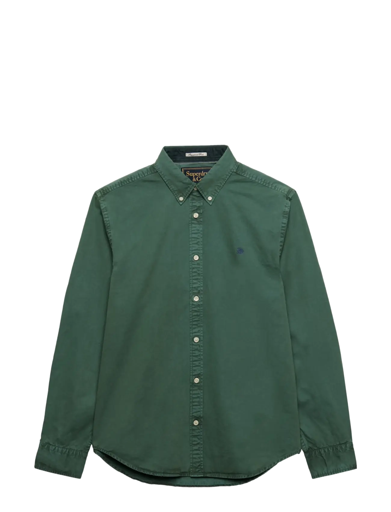 Superdry - GARMENT DYED L/S SHIRT - oxfordi särgid - tumbled green - 2
