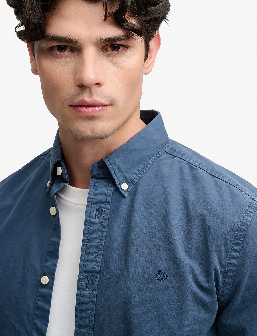 Superdry - GARMENT DYED L/S SHIRT - oxford-hemden - tumbled slate blue - 3