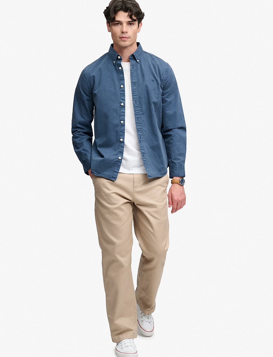 Superdry - GARMENT DYED L/S SHIRT - oxford-hemden - tumbled slate blue - 5