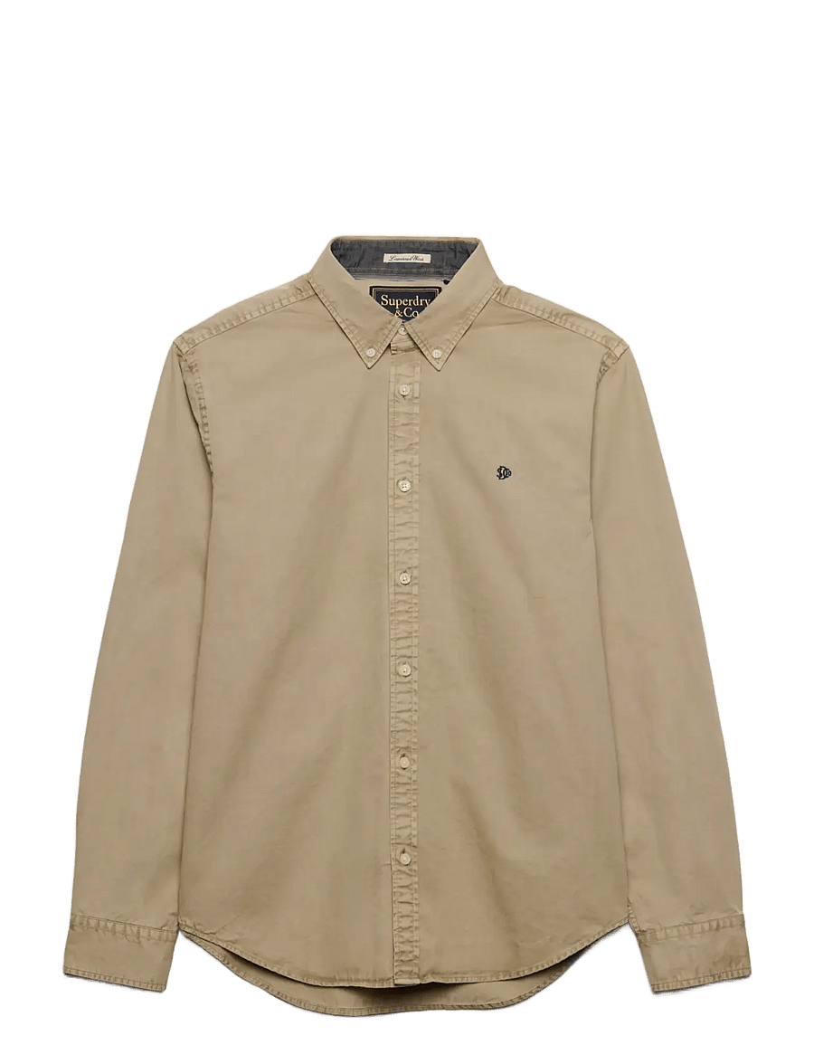 Superdry - GARMENT DYED L/S SHIRT - oxfordi särgid - tumbled tan - 1