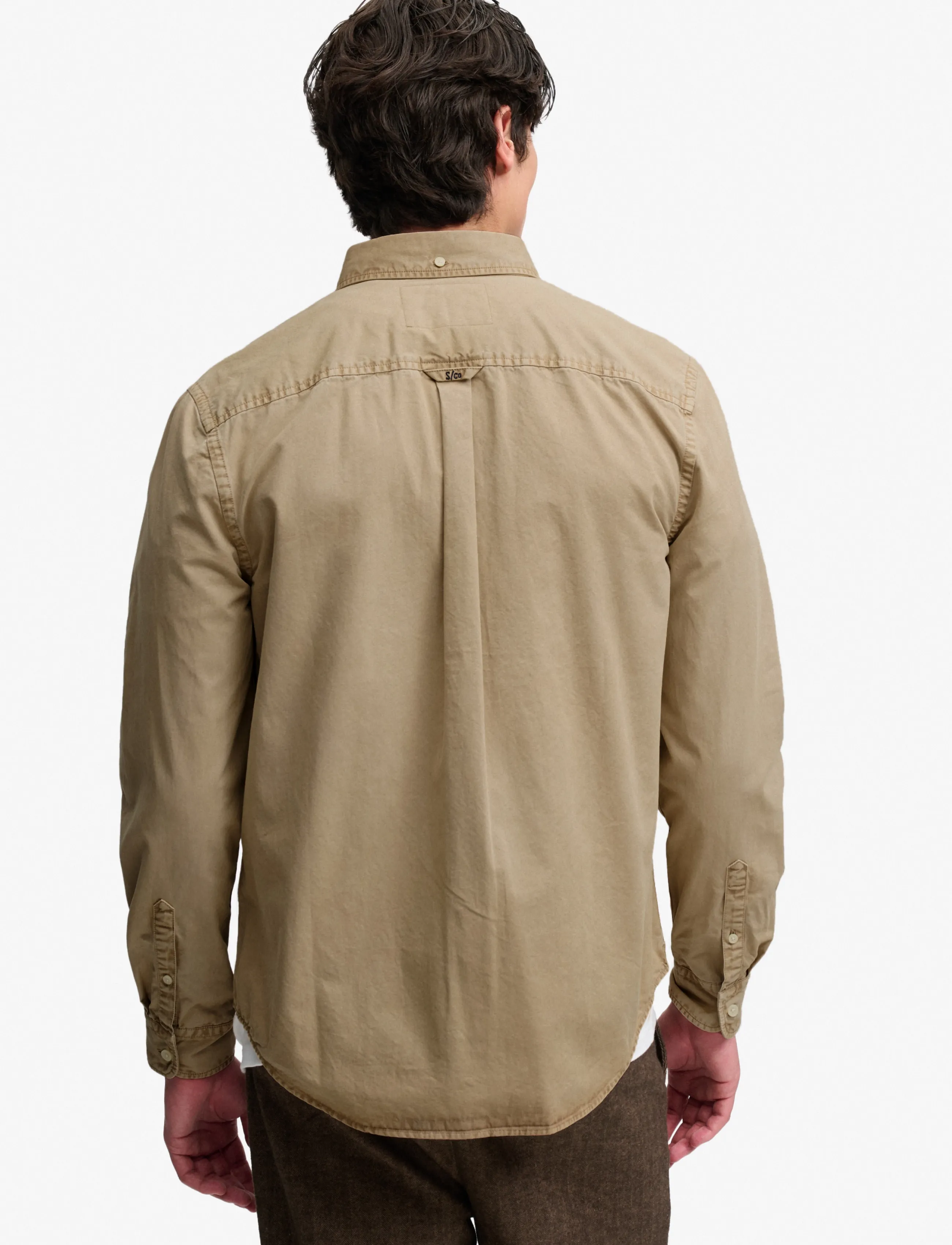 Superdry - GARMENT DYED L/S SHIRT - oxfordi särgid - tumbled tan - 2