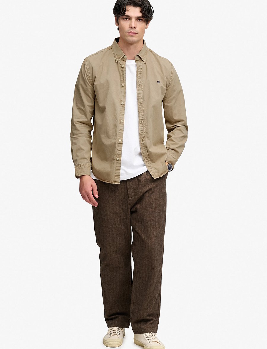 Superdry - GARMENT DYED L/S SHIRT - oxfordi särgid - tumbled tan - 5