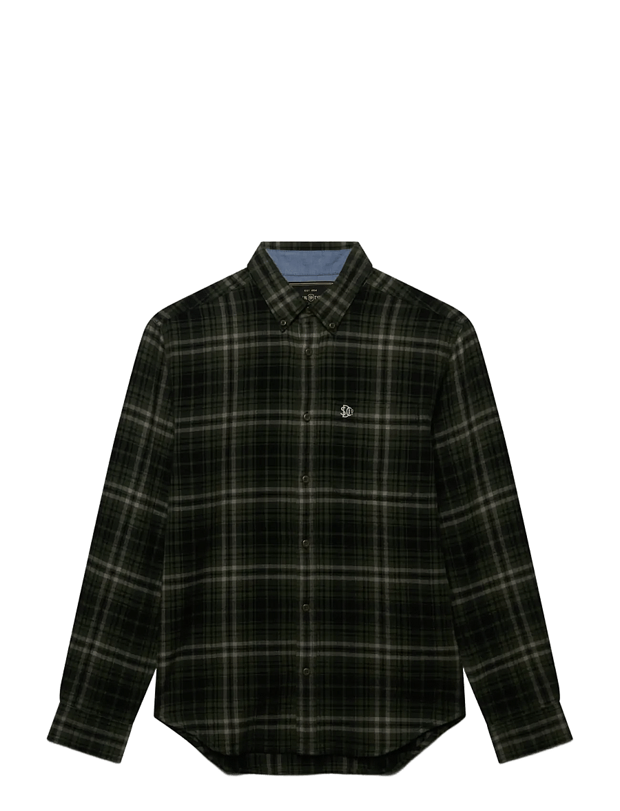 Superdry - L/S COTTON LUMBERJACK SHIRT - flanellskjortor - frontier check olive green - 1