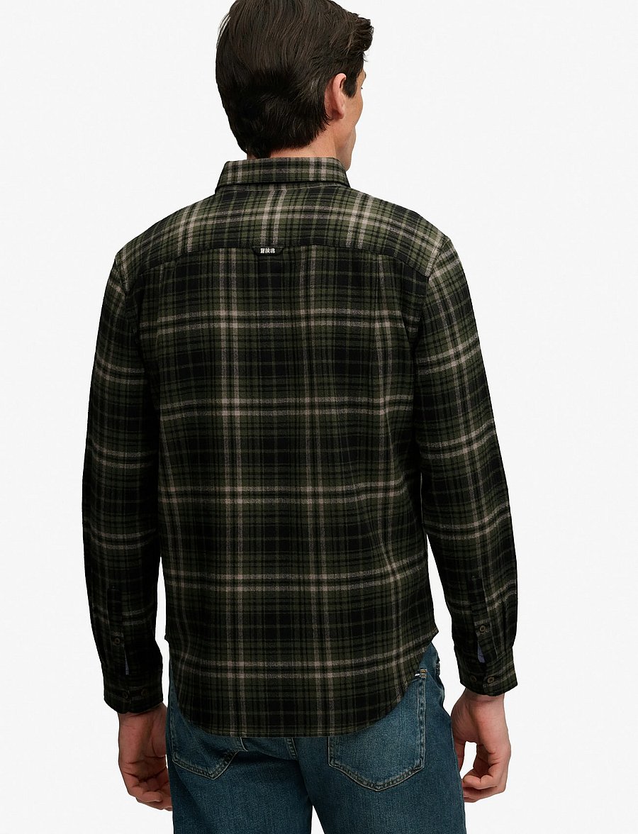 Superdry - L/S COTTON LUMBERJACK SHIRT - flanellskjortor - frontier check olive green - 2