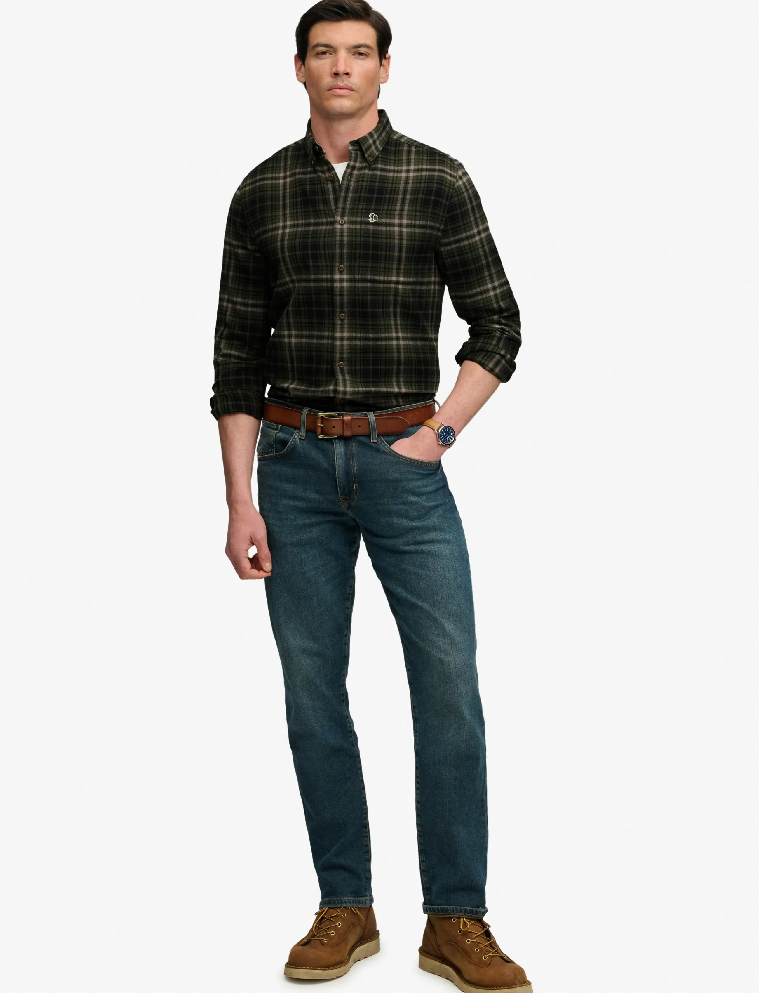 Superdry - L/S COTTON LUMBERJACK SHIRT - frontier check olive green - 5