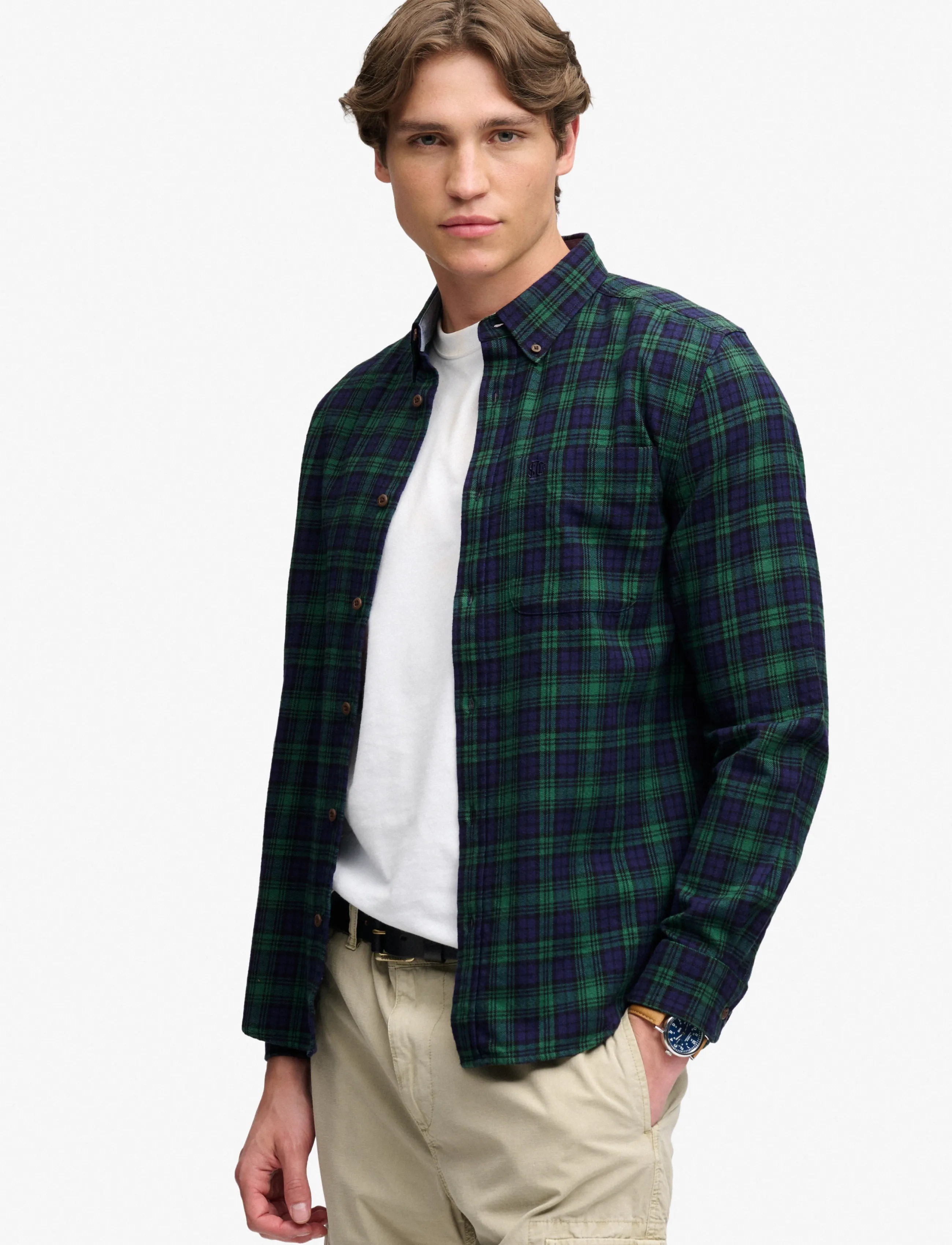 Superdry L/S COTTON LUMBERJACK SHIRT - Freizeithemden - BLACKWATCH NAVY CHECK / navy