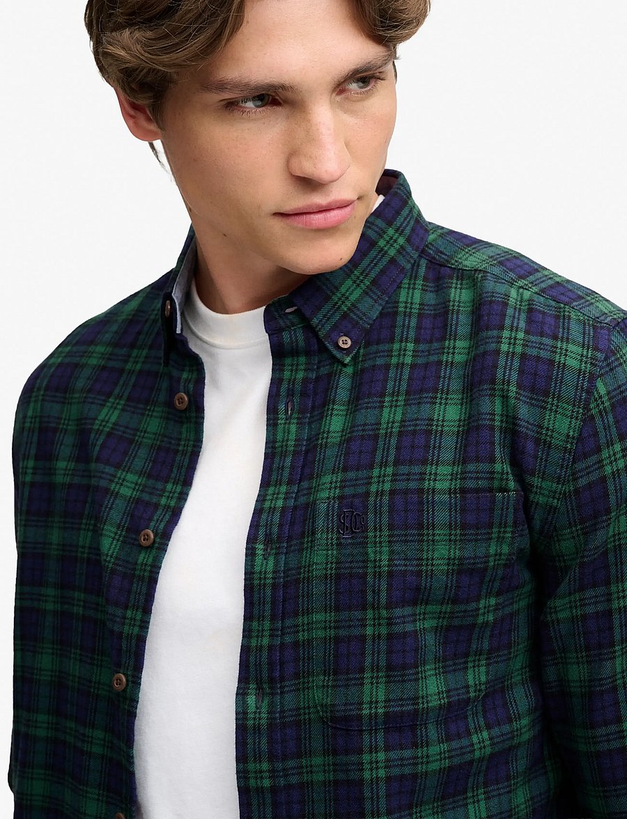 Superdry - L/S COTTON LUMBERJACK SHIRT - flanell-hemden - blackwatch navy check - 4