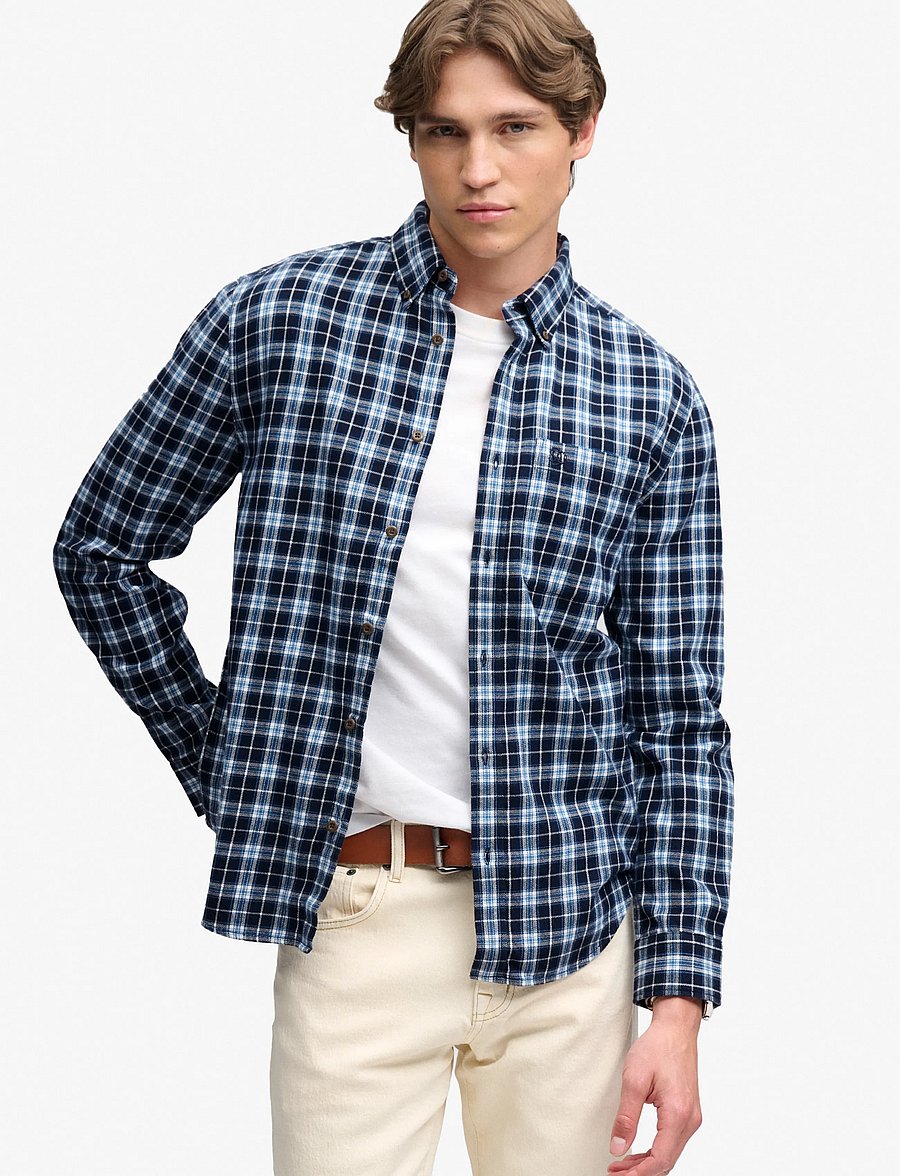 Superdry - L/S COTTON LUMBERJACK SHIRT - flannel shirts - cambell navy check - 0