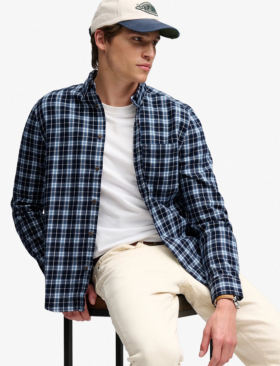 Superdry - L/S COTTON LUMBERJACK SHIRT - flannel shirts - cambell navy check - 4