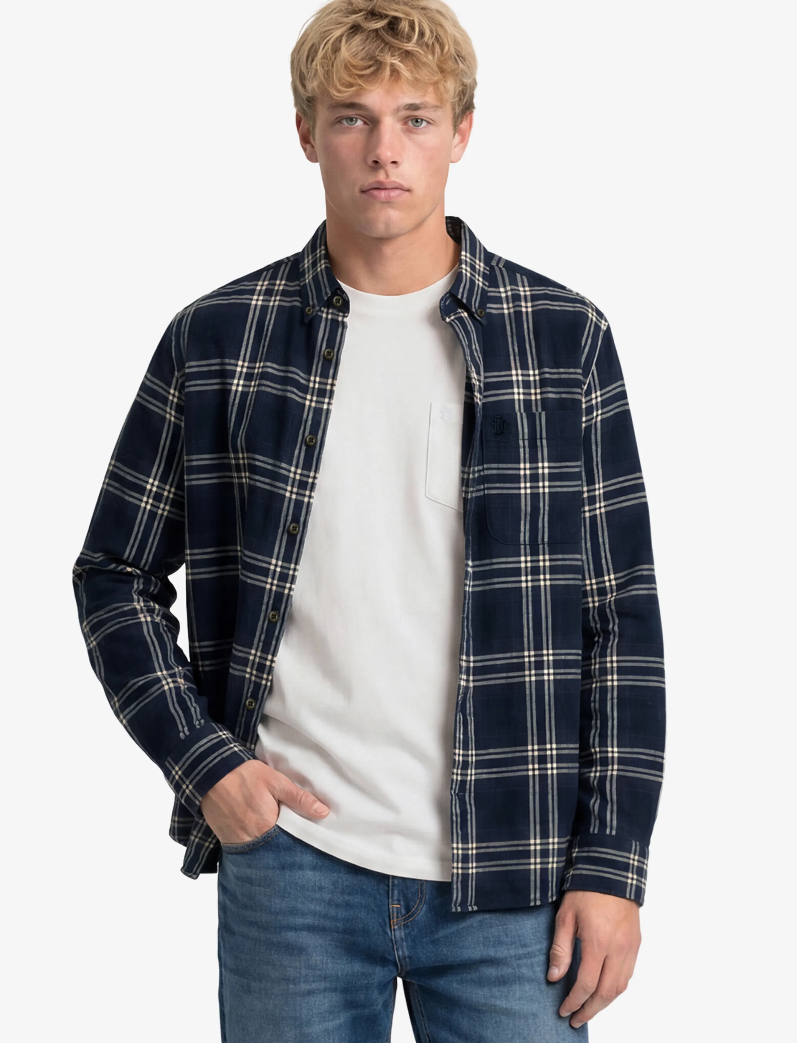 Superdry - L/S COTTON LUMBERJACK SHIRT - flanell-hemden - navy window check - 0