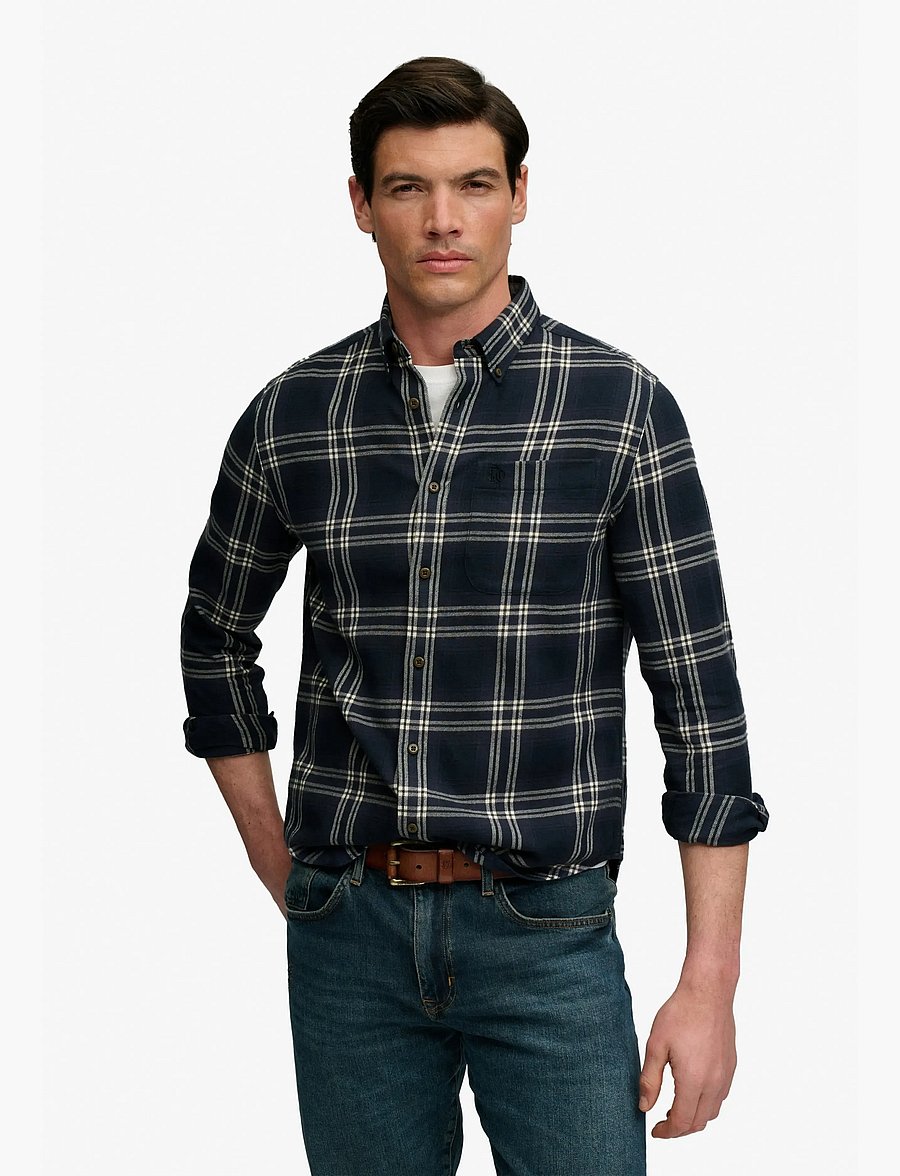 Superdry - L/S COTTON LUMBERJACK SHIRT - flanell-hemden - navy window check - 0