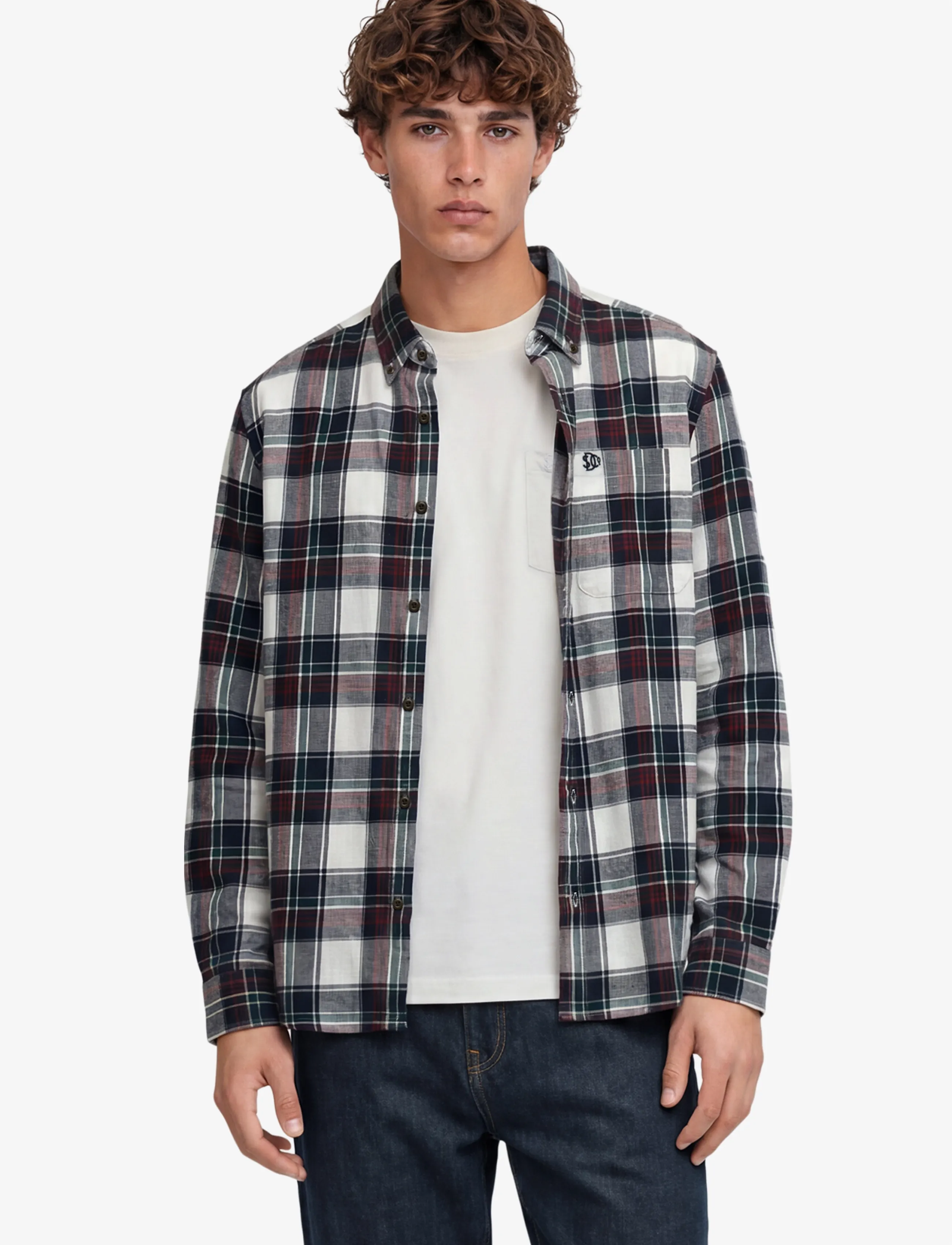 Superdry L/S COTTON LUMBERJACK SHIRT - Casual shirts - SKYLAR CHECK WHITE / white