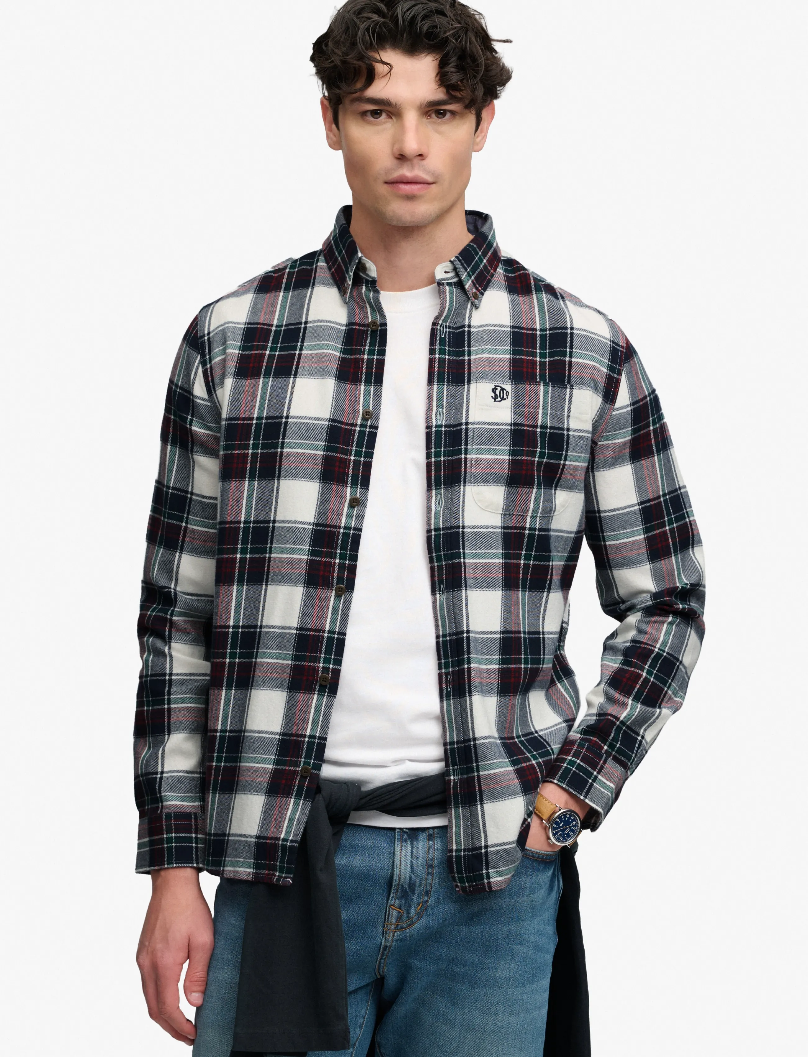 Superdry L/S COTTON LUMBERJACK SHIRT - Freizeithemden - SKYLAR CHECK WHITE / white
