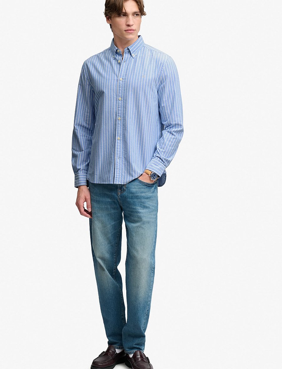 Superdry - PREPPY OXFORD L/S SHIRT - oxford-hemden - broker blue stripe - 5
