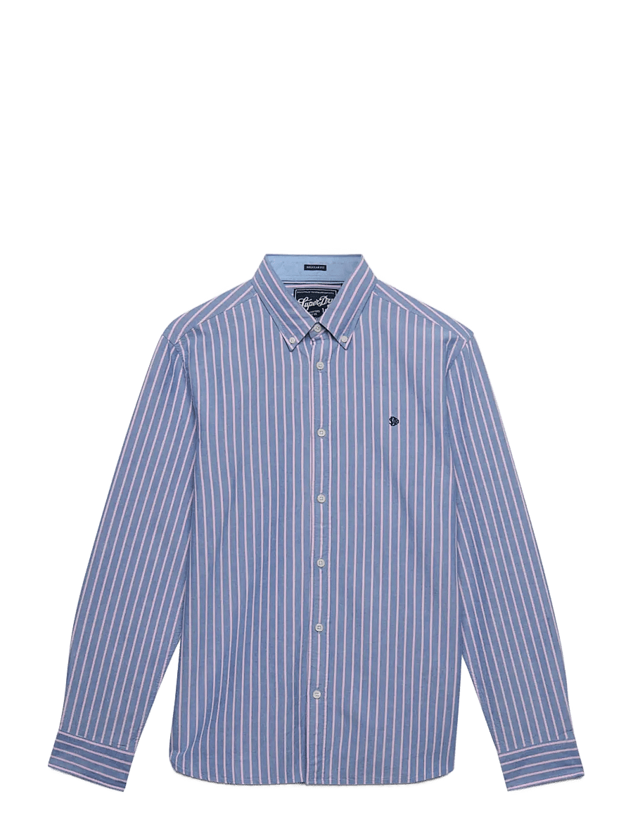 Superdry - PREPPY OXFORD L/S SHIRT - triibulised särgid - broker navy pink stripe - 1
