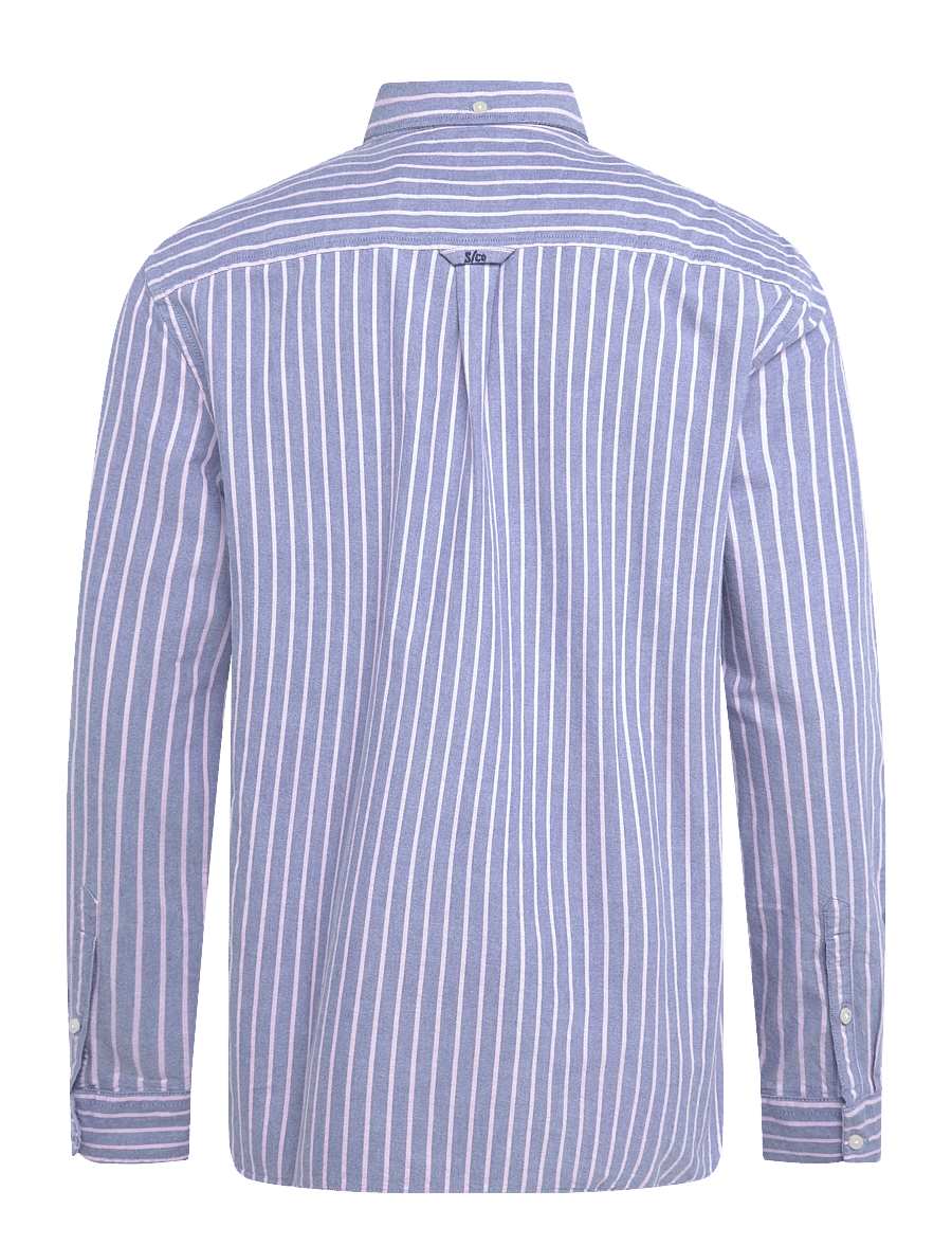 Superdry - PREPPY OXFORD L/S SHIRT - oxford-hemden - broker navy pink stripe - 2