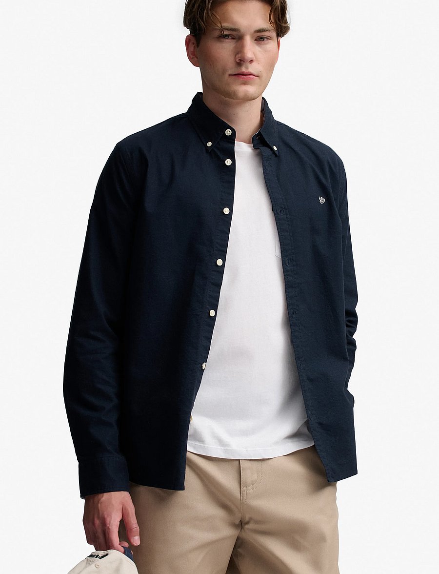 Superdry - PREPPY OXFORD L/S SHIRT - triibulised särgid - eclipse navy - 5