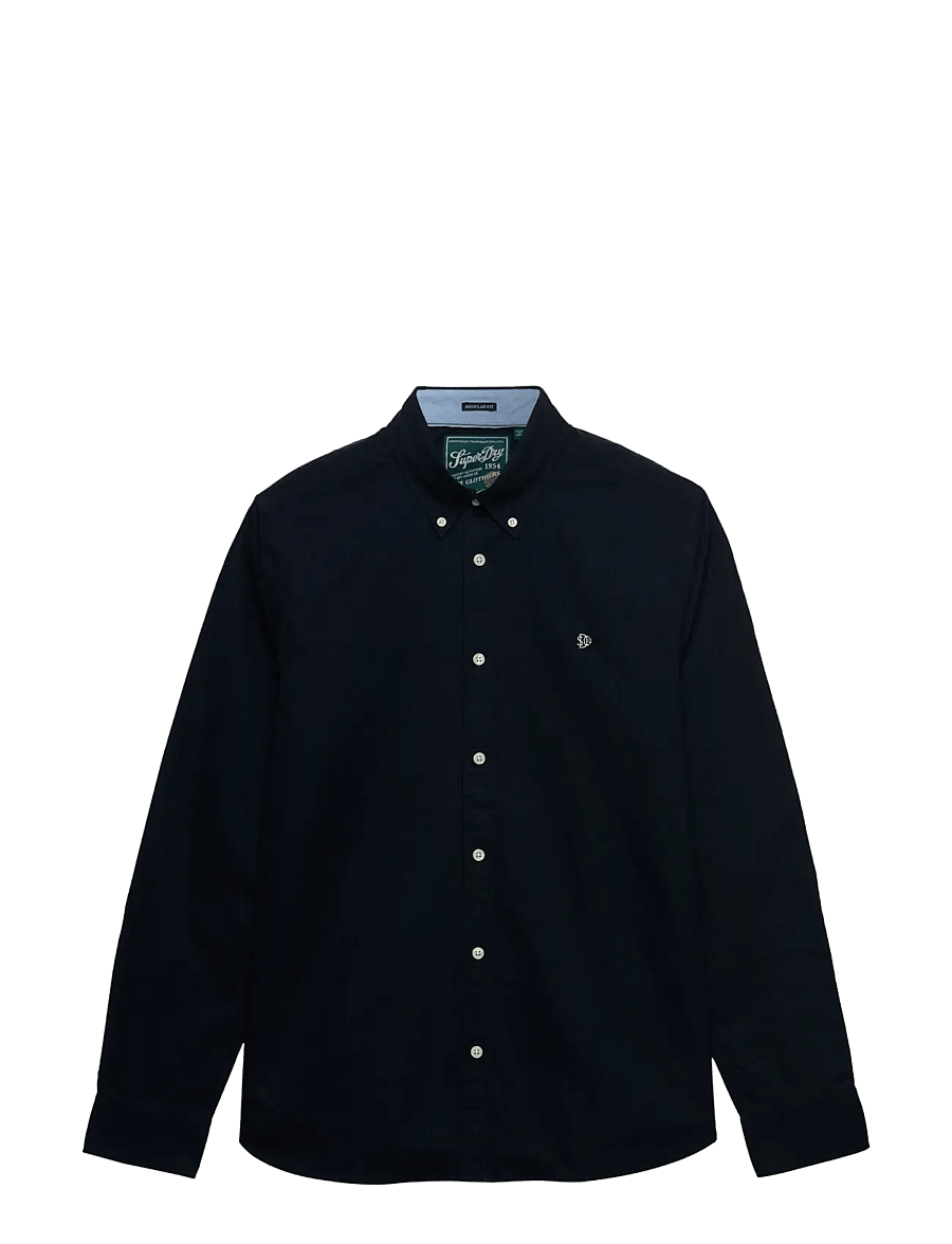 Superdry - PREPPY OXFORD L/S SHIRT - randiga skjortor - eclipse navy - 1