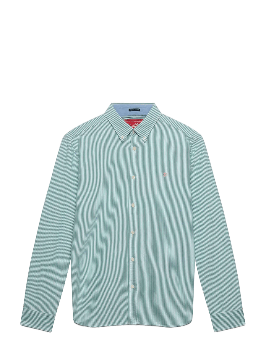 Superdry - PREPPY OXFORD L/S SHIRT - triibulised särgid - mint mini stripe - 1