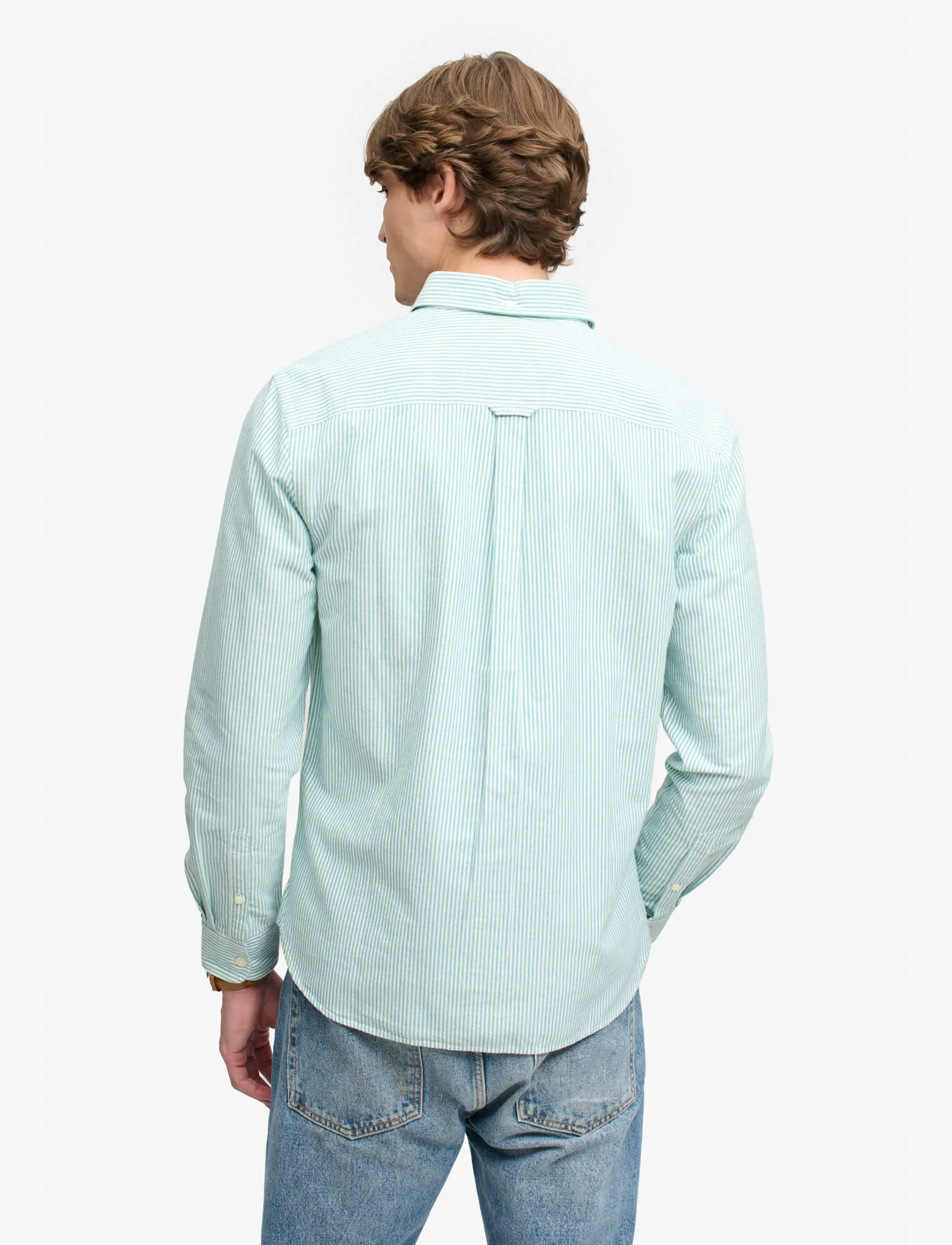 Superdry - PREPPY OXFORD L/S SHIRT - triibulised särgid - mint mini stripe - 2