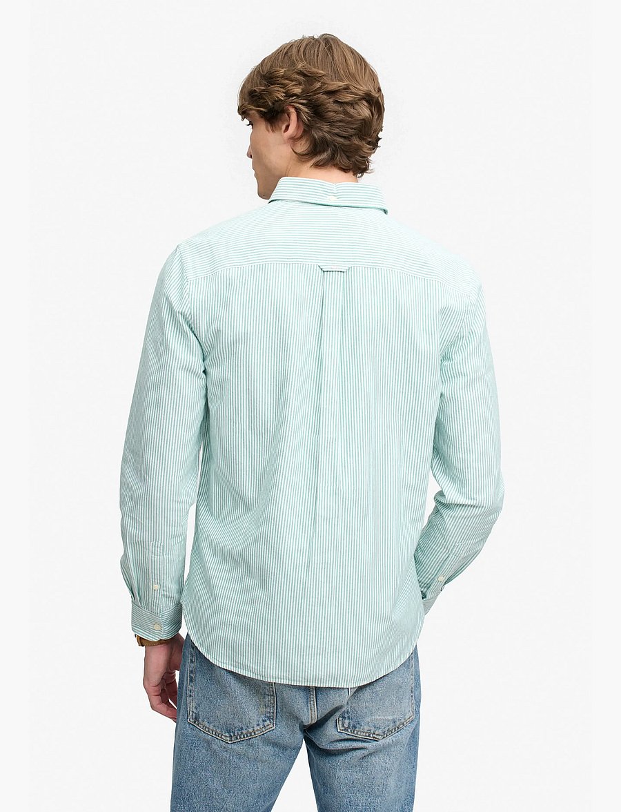 Superdry - PREPPY OXFORD L/S SHIRT - triibulised särgid - mint mini stripe - 2