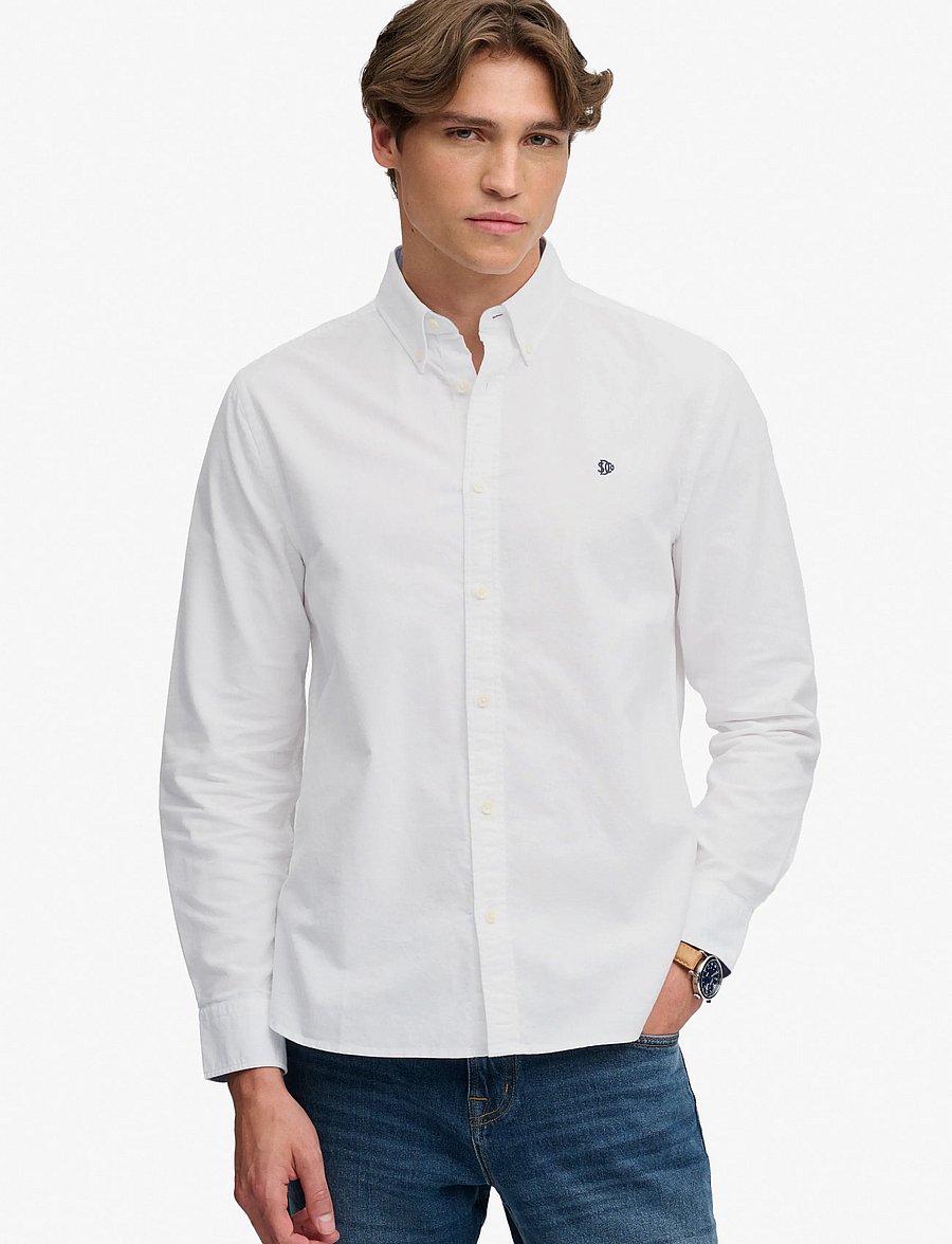 Superdry - PREPPY OXFORD L/S SHIRT - oxford shirts - optic white - 0