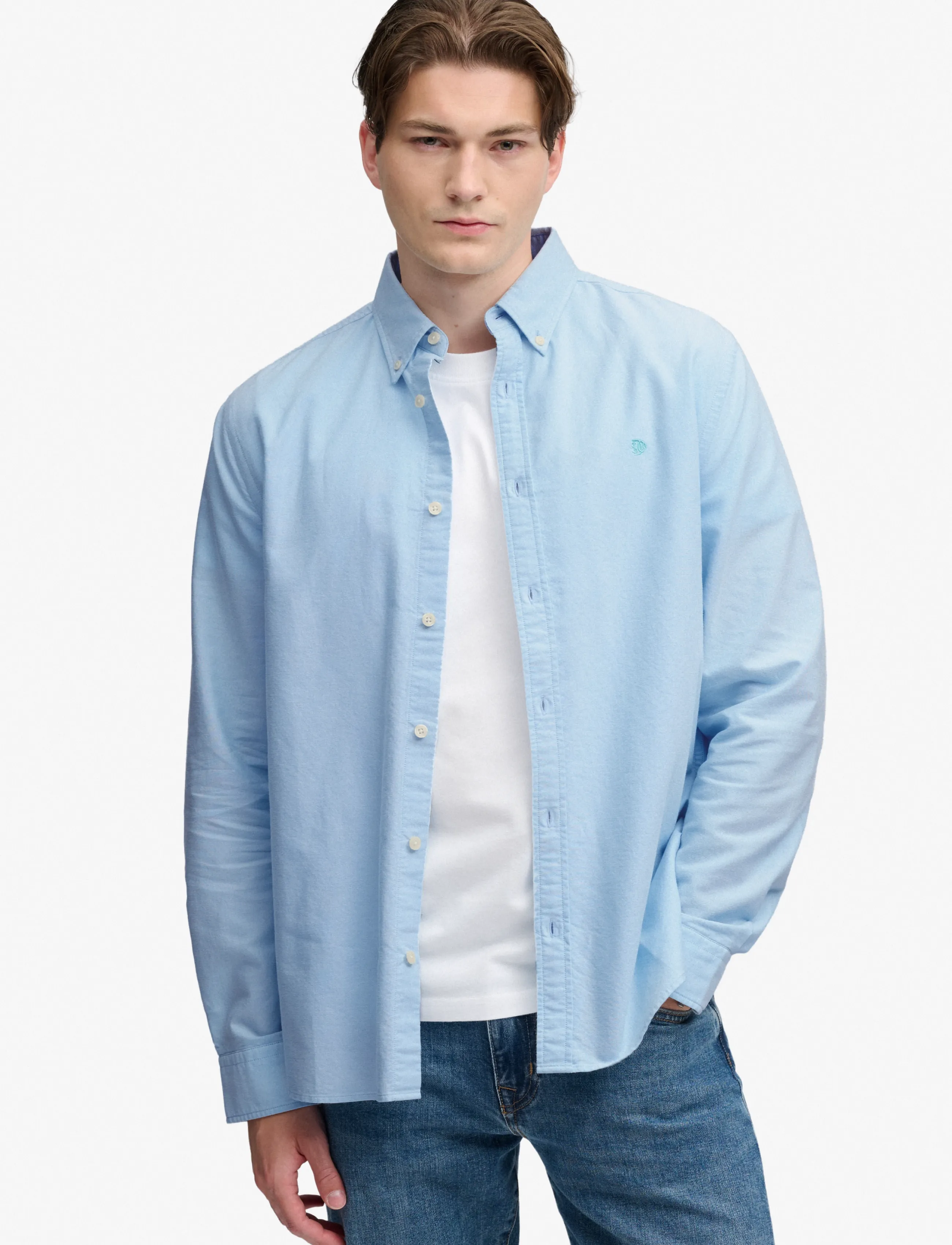 Superdry PREPPY OXFORD L/S SHIRT - Kleidung - PALE BLUE CHAMBRAY / blue