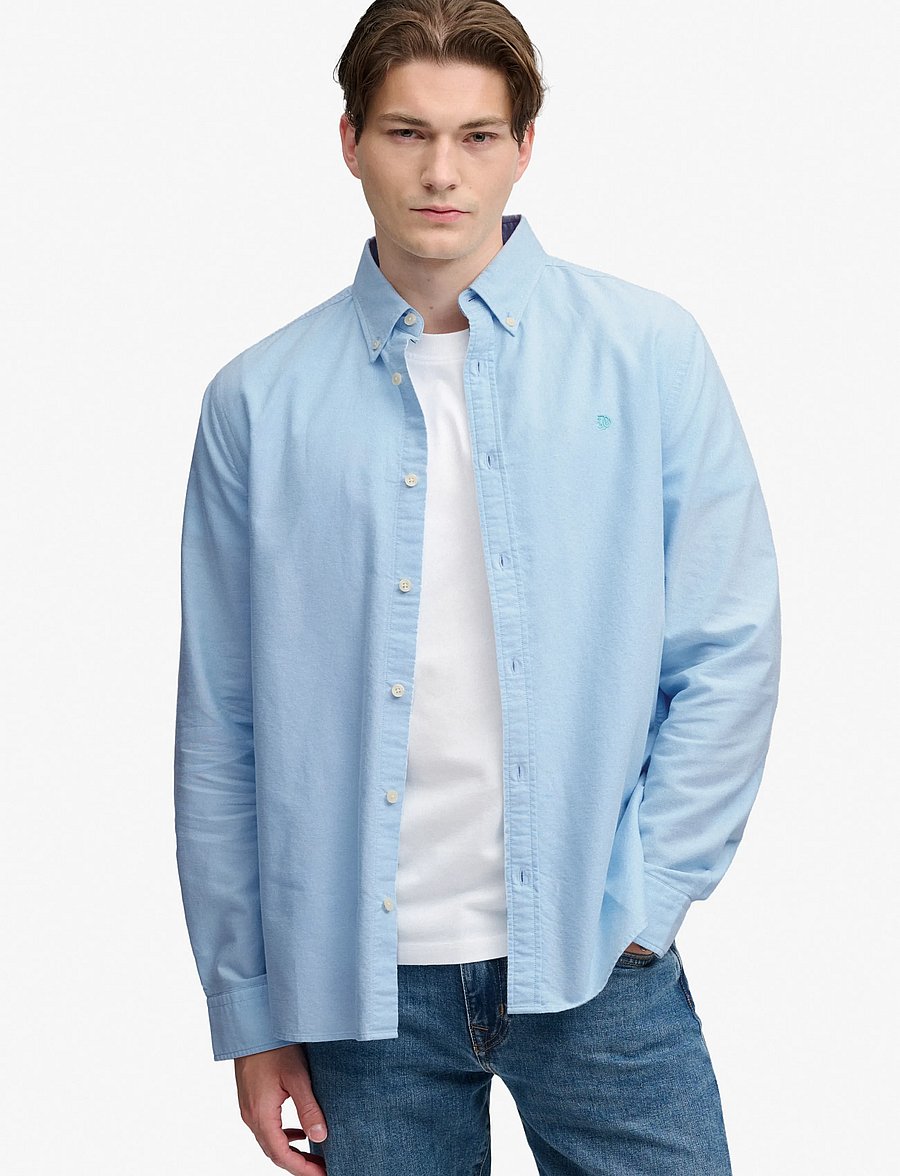 Superdry - PREPPY OXFORD L/S SHIRT - gestreifte hemden - pale blue chambray - 0
