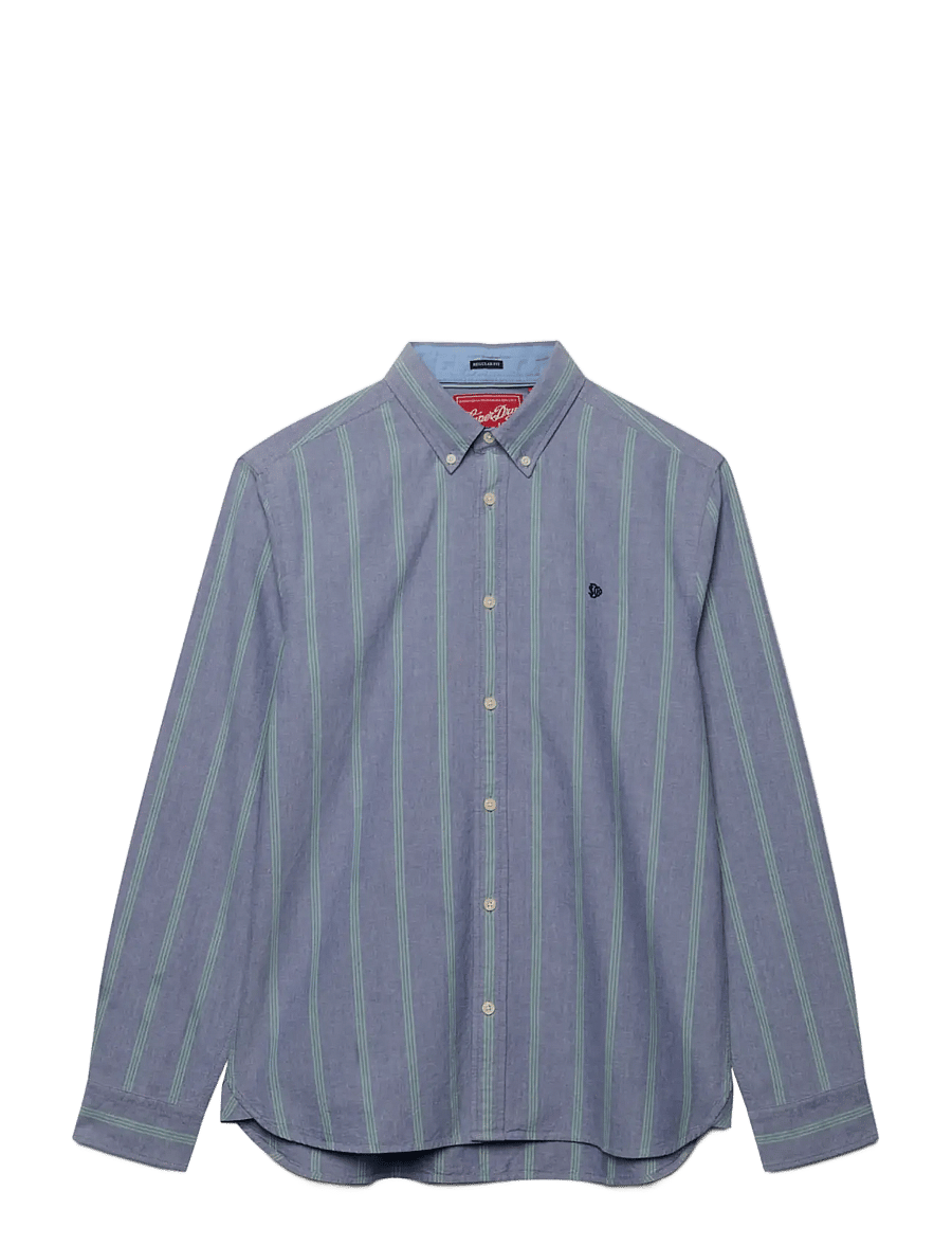 Superdry - PREPPY OXFORD L/S SHIRT - triibulised särgid - triple stripe navy - 1