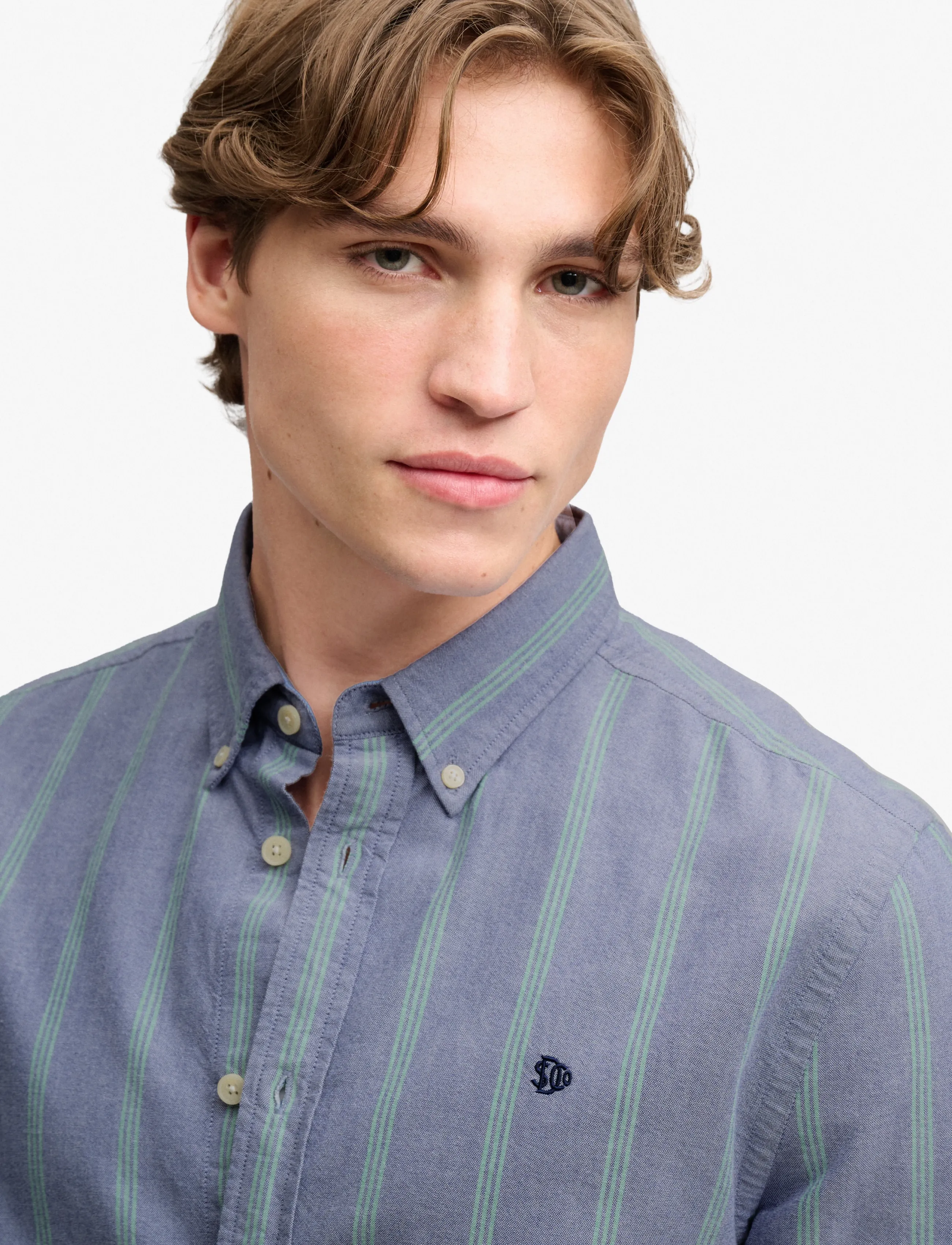 Superdry - PREPPY OXFORD L/S SHIRT - triibulised särgid - triple stripe navy - 3