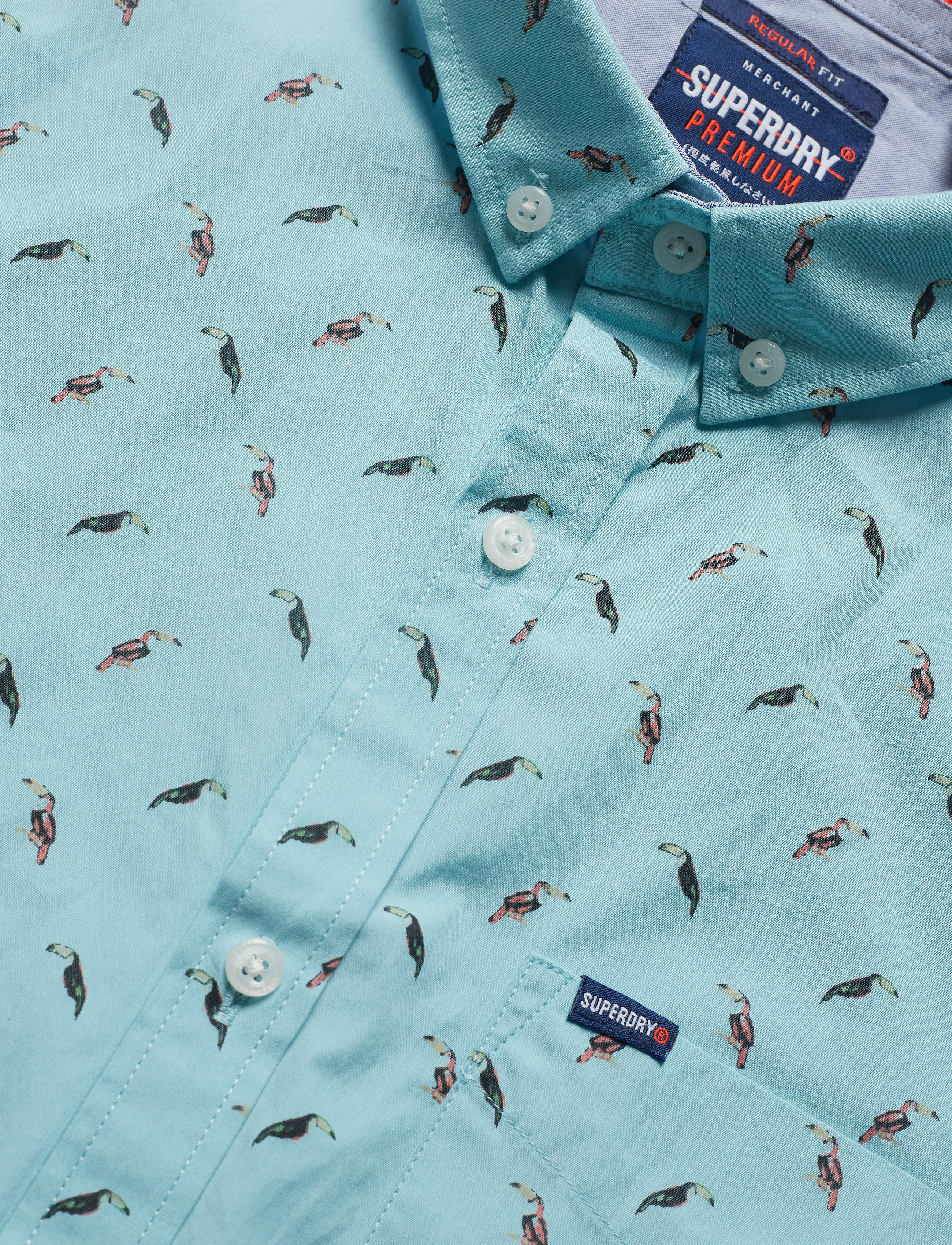 Superdry - PREMIUM SHOREDITCH S/S SHIRT - turquoise toucans - 3