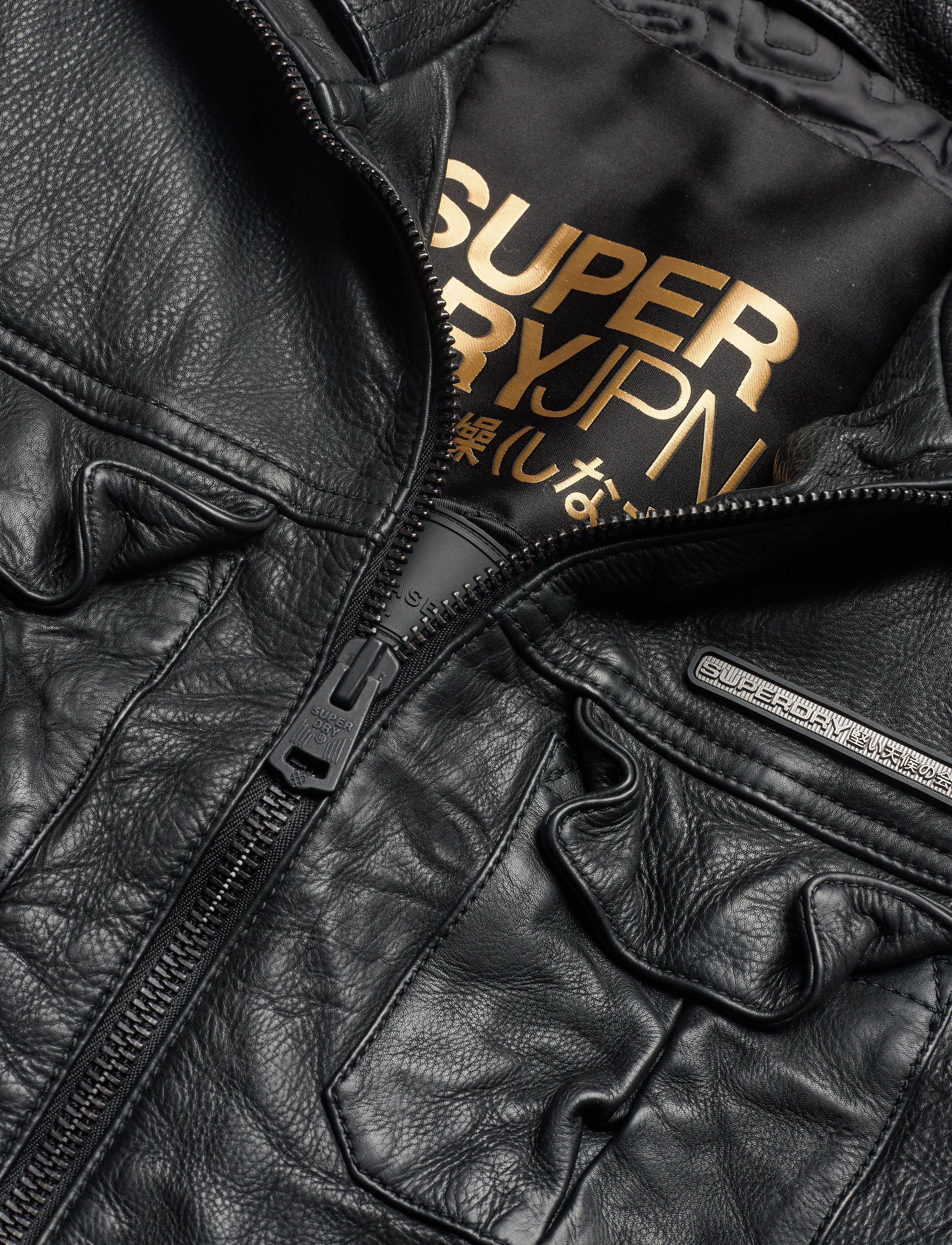 Superdry - ICON BRAD LEATHER JACKET - black - 4