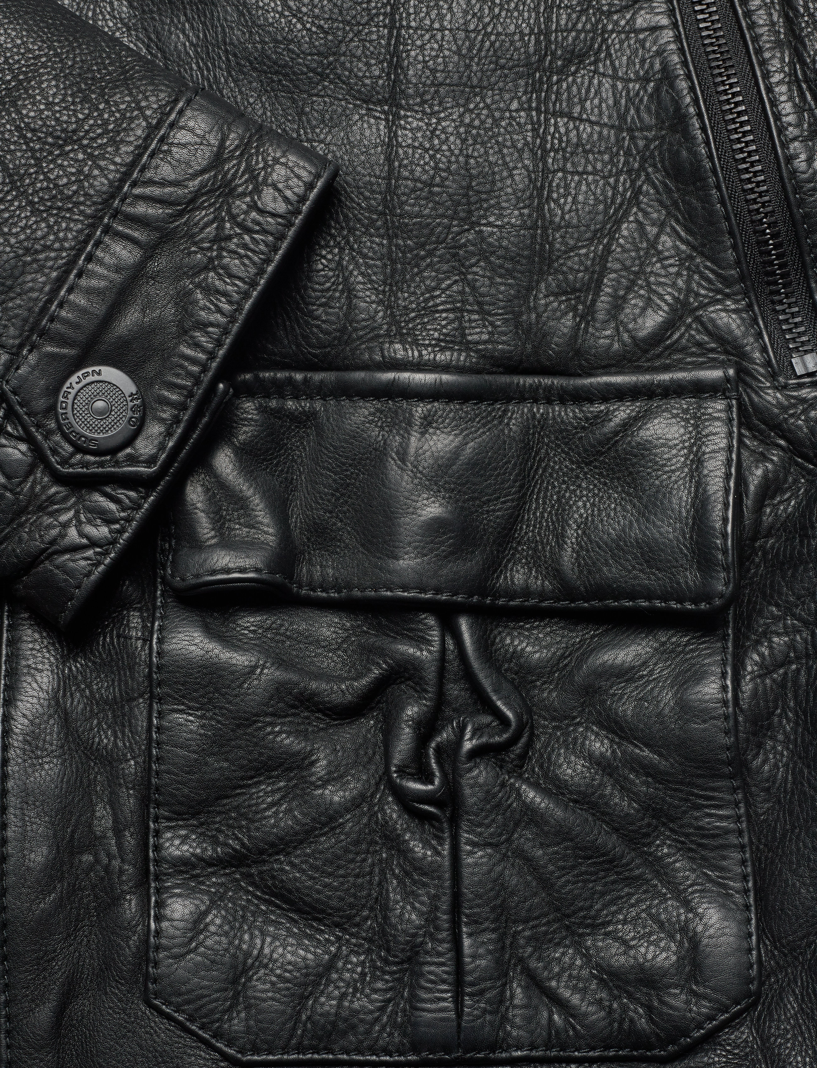 Superdry - ICON BRAD LEATHER JACKET - black - 5