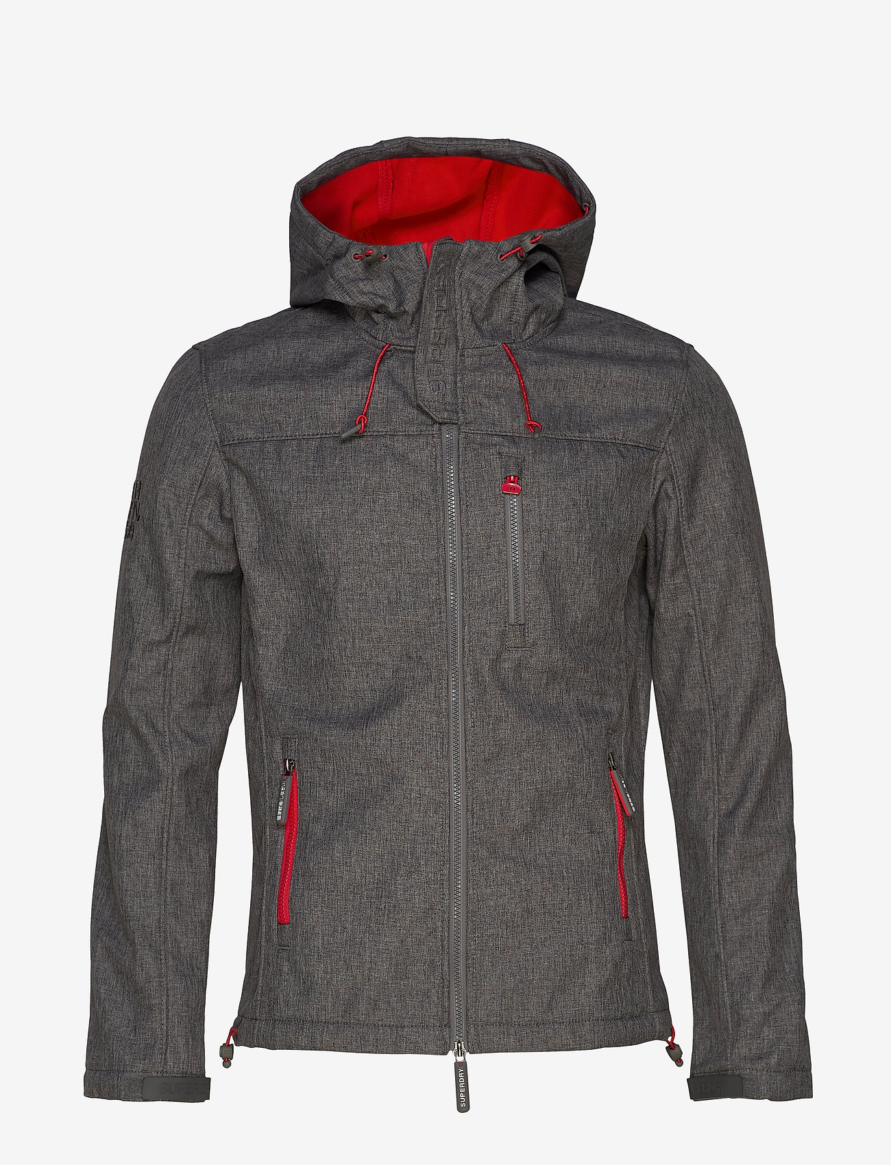 Superdry - HOODED WINDTREKKER - smoke grey marl/scarlet - 1
