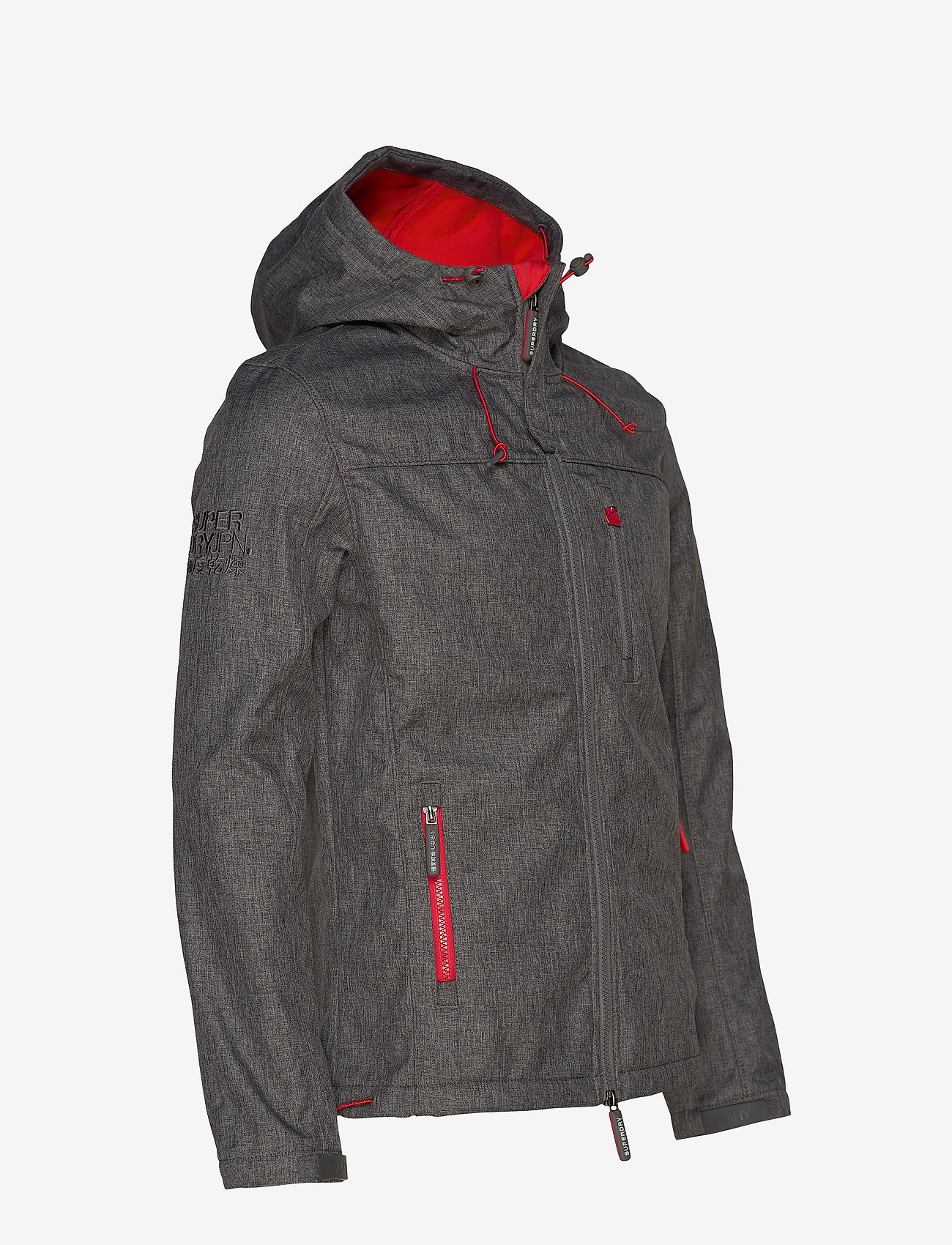 Superdry - HOODED WINDTREKKER - smoke grey marl/scarlet - 3