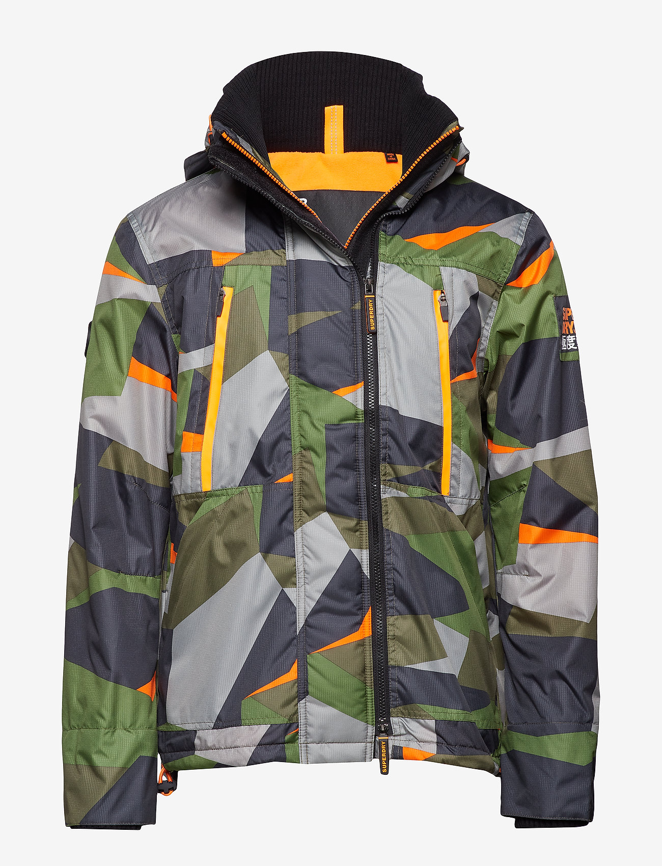 Superdry - HOODED POLAR WINDATTACKER - pop geo camo/fluro orange - 0
