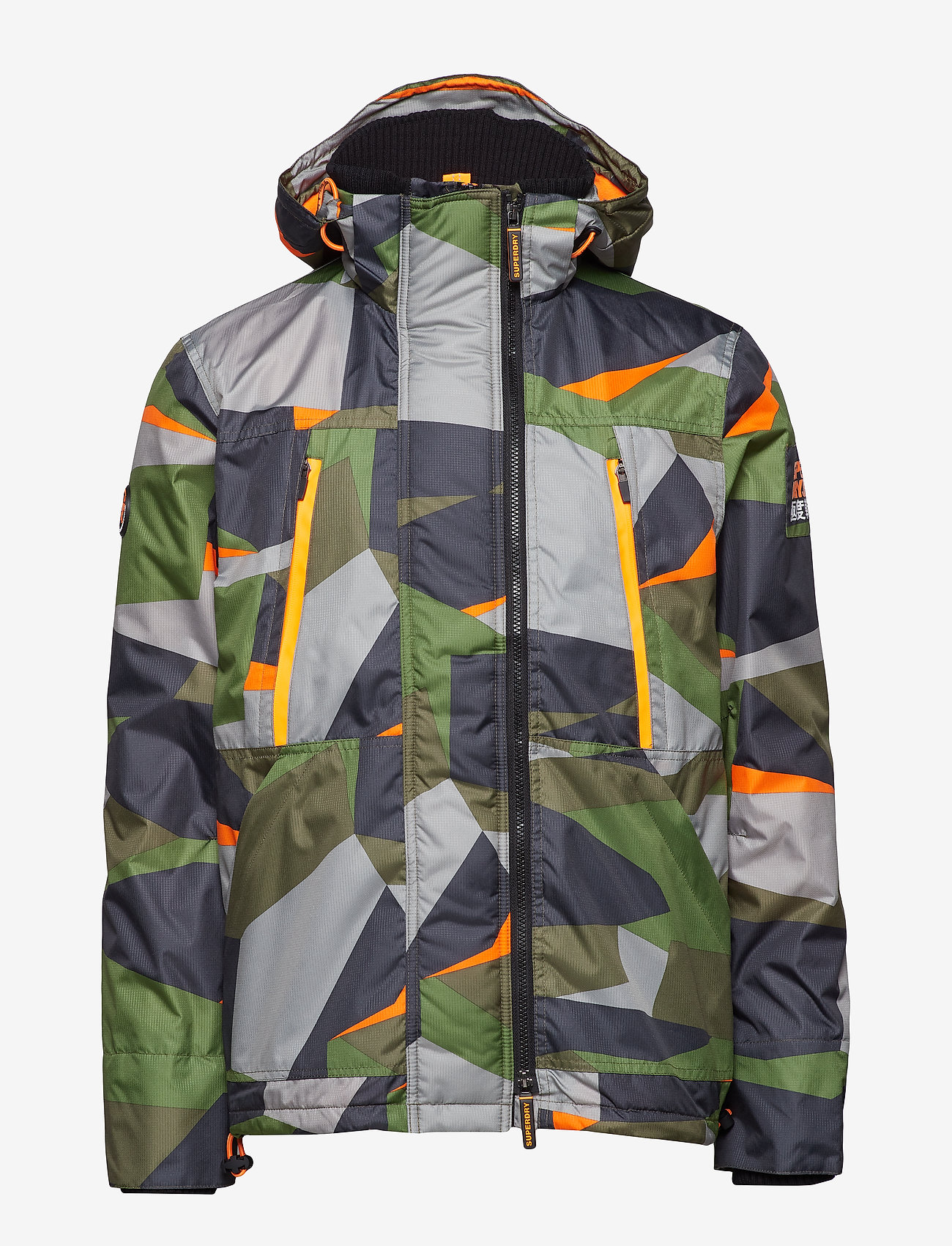 Superdry - HOODED POLAR WINDATTACKER - pop geo camo/fluro orange - 1