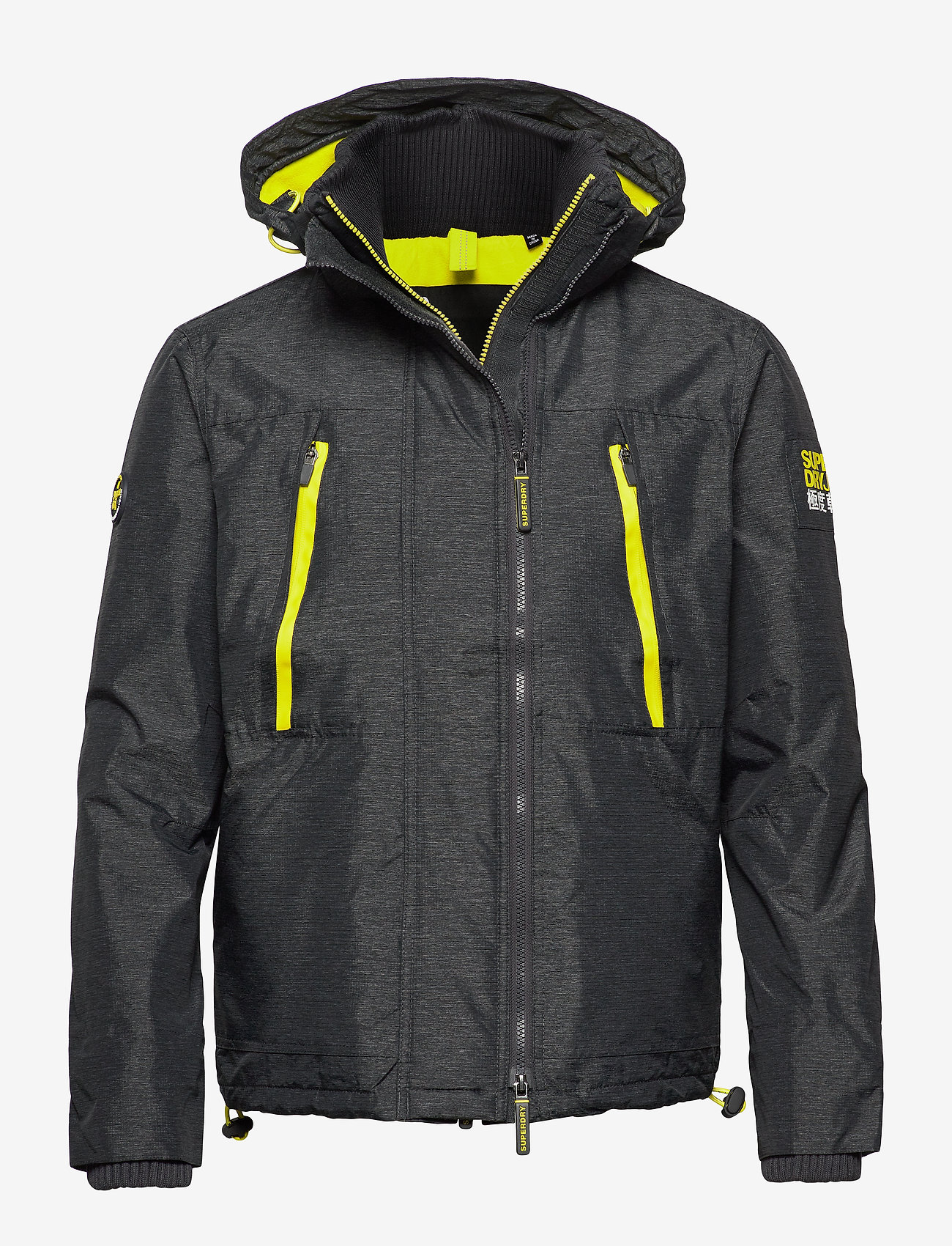 Superdry - HOODED POLAR WINDATTACKER - black grit/acid lime - 0