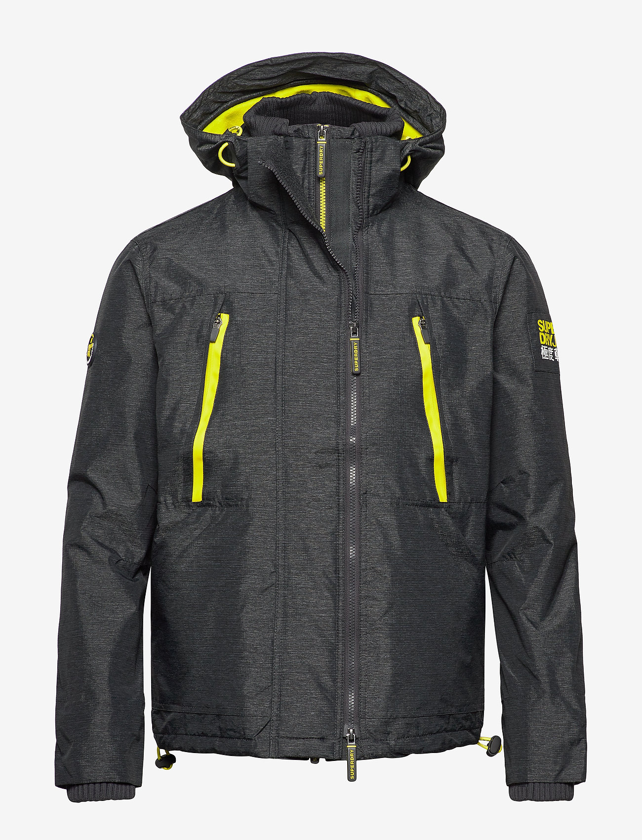 Superdry - HOODED POLAR WINDATTACKER - black grit/acid lime - 1
