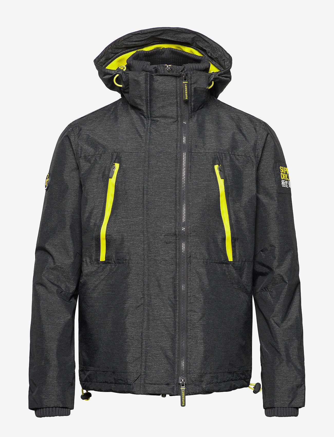 Superdry - HOODED POLAR WINDATTACKER - black grit/acid lime - 2
