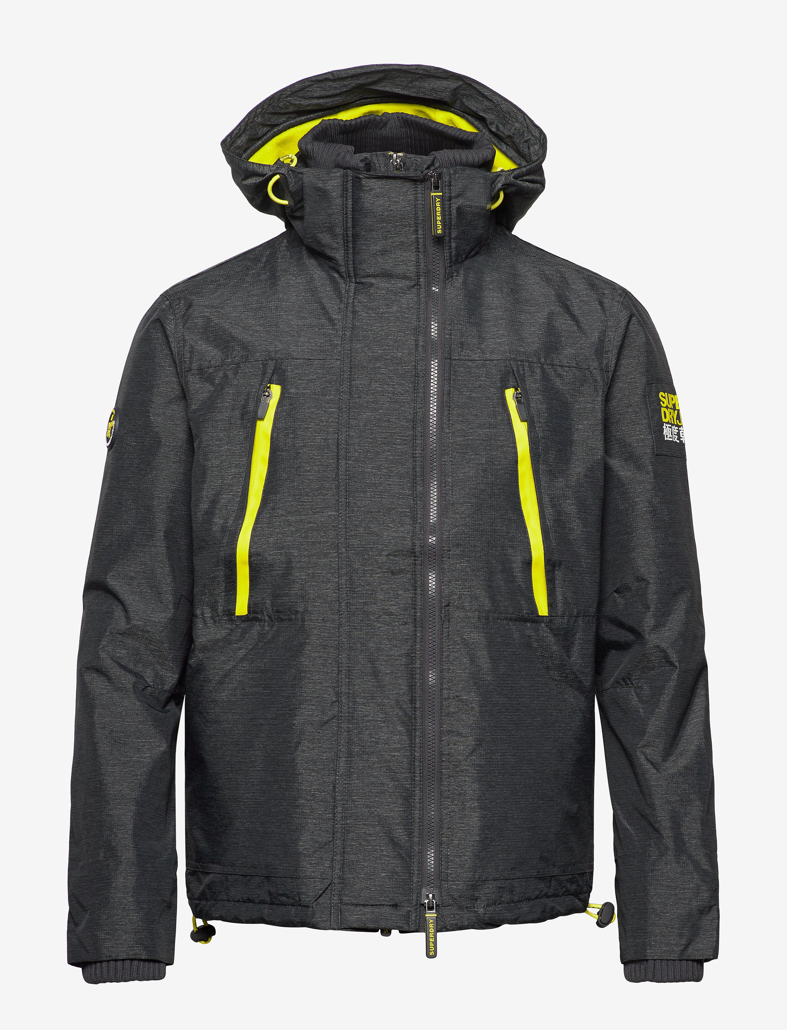 Superdry - HOODED POLAR WINDATTACKER - black grit/acid lime - 2