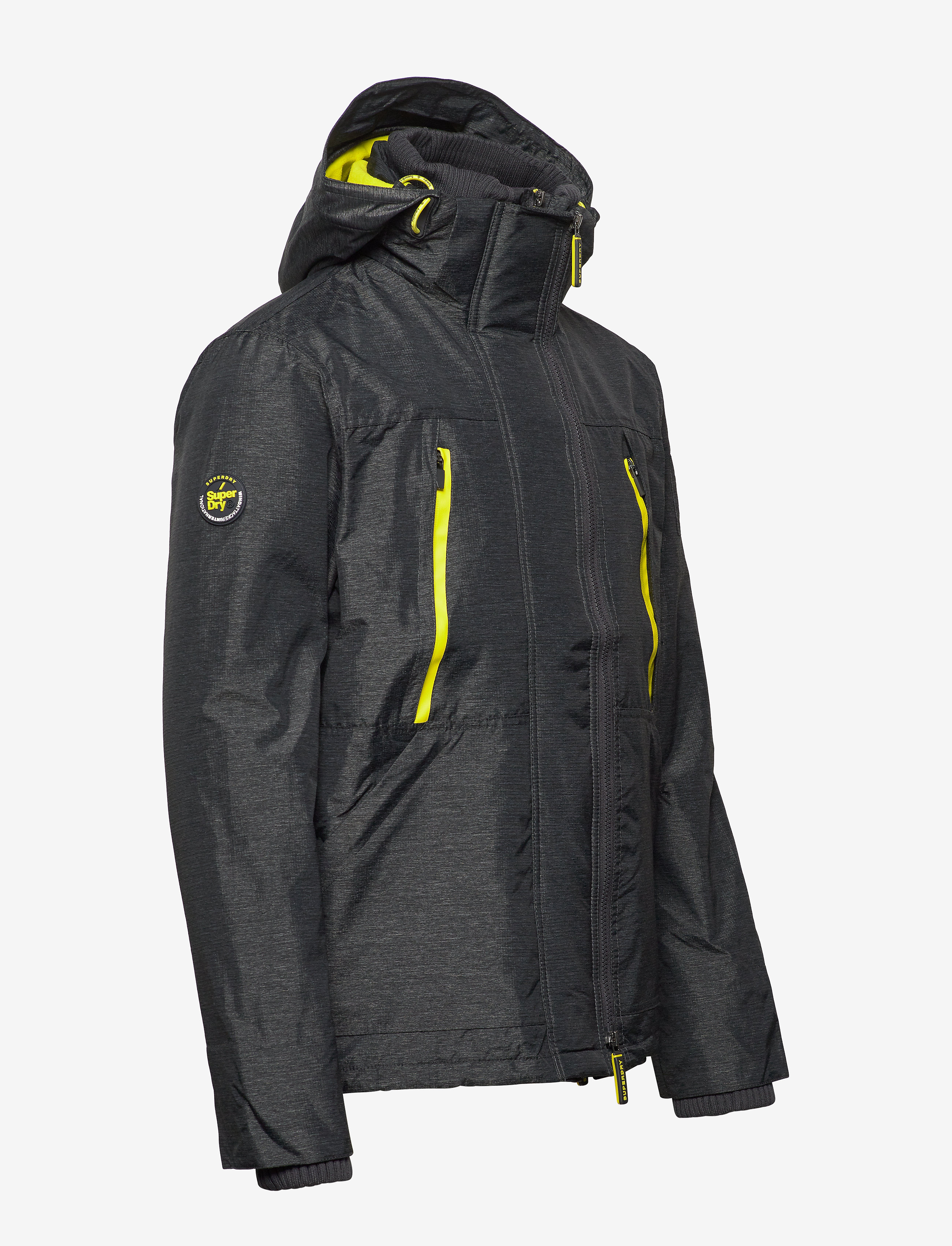 Superdry - HOODED POLAR WINDATTACKER - black grit/acid lime - 5