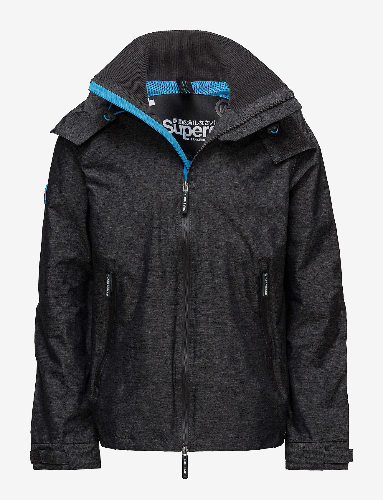 Superdry - HOODED TECHNICAL CLIFF HIKER - black marl/electric surf blue - 0